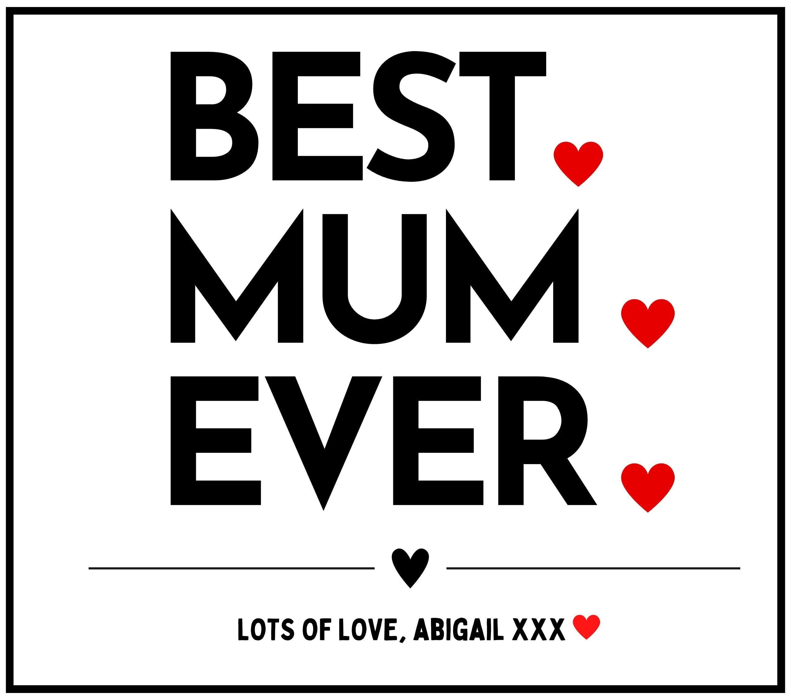 Best Mum Ever Personalised Candle | Best Mum Ever Gift | Best Mum Ever Hearts Candle | Gift for Mum | Mum Birthday | Mum Christmas Gifts Etsy