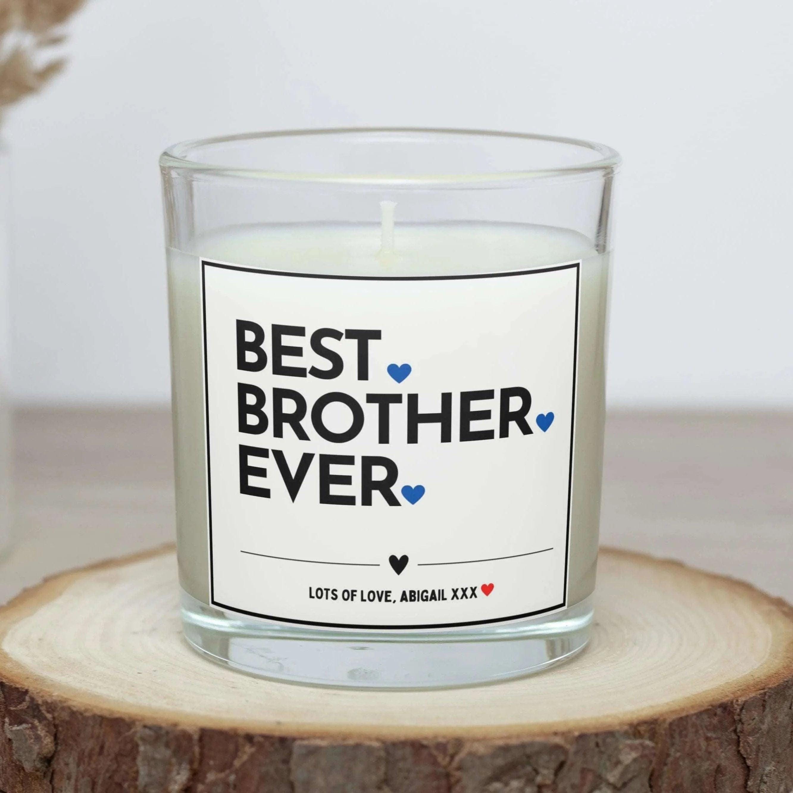 Best Bro Ever Hearts Personalised Candle | Best Brother Gift | Message Gift for Brother | Brother Candle | Birthday Gift | Christmas Gift Etsy