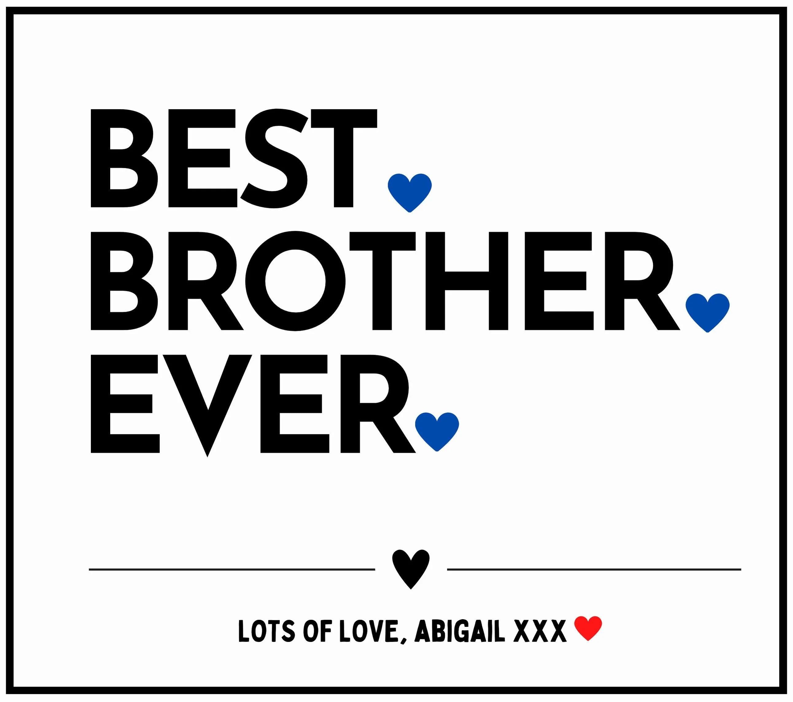 Best Bro Ever Hearts Personalised Candle | Best Brother Gift | Message Gift for Brother | Brother Candle | Birthday Gift | Christmas Gift Etsy