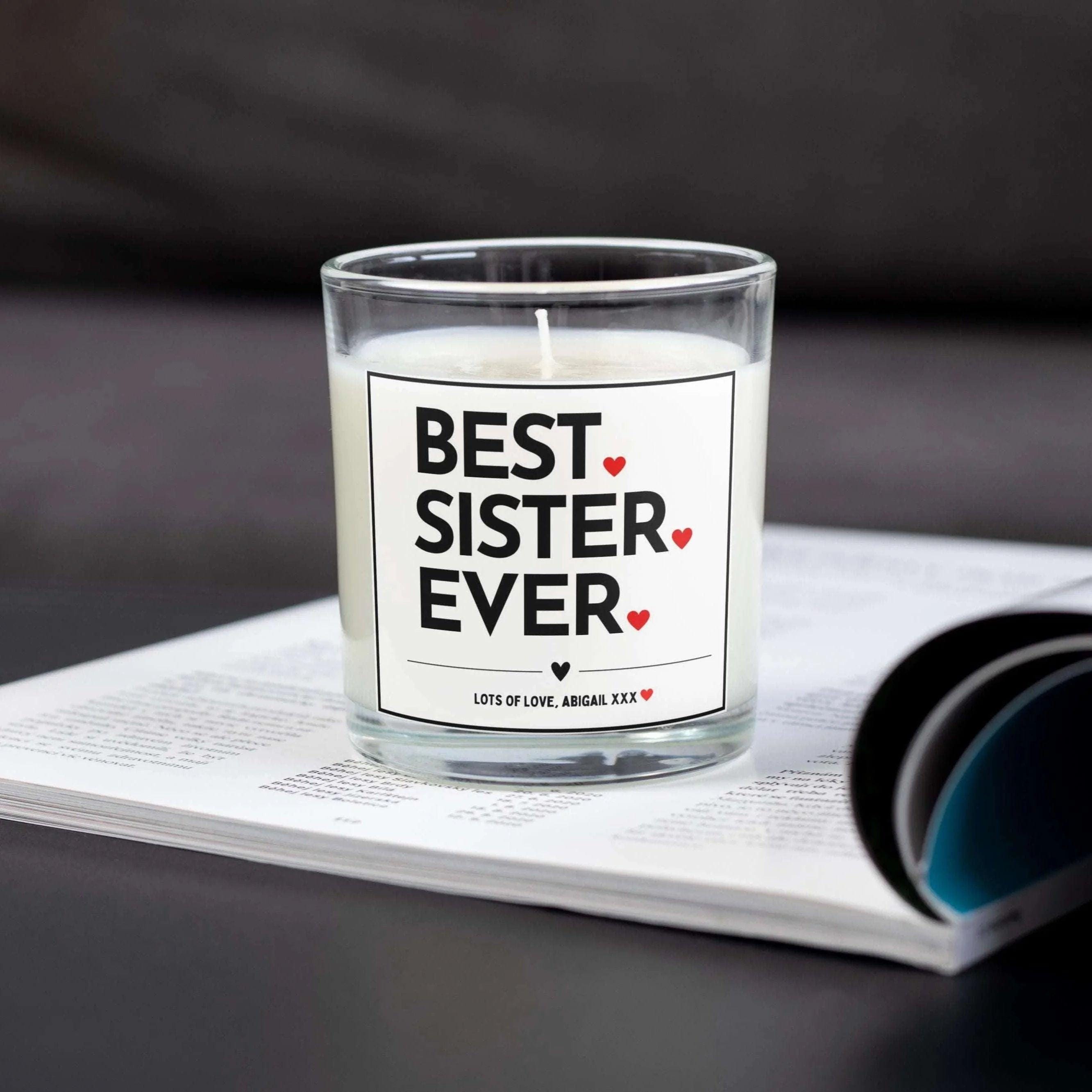 Best Sister Ever Personalised Candle Gift | Best Sister | Love you Sister | Sister Birthday | Just Because Sister | Sister Christmas Gift Etsy