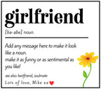 Girlfriend Noun Quote Personalised Candle | Gift for Girlfriend | Girlfriend Message Gift | Girlfriend Birthday | Girlfriend Anniversary Etsy