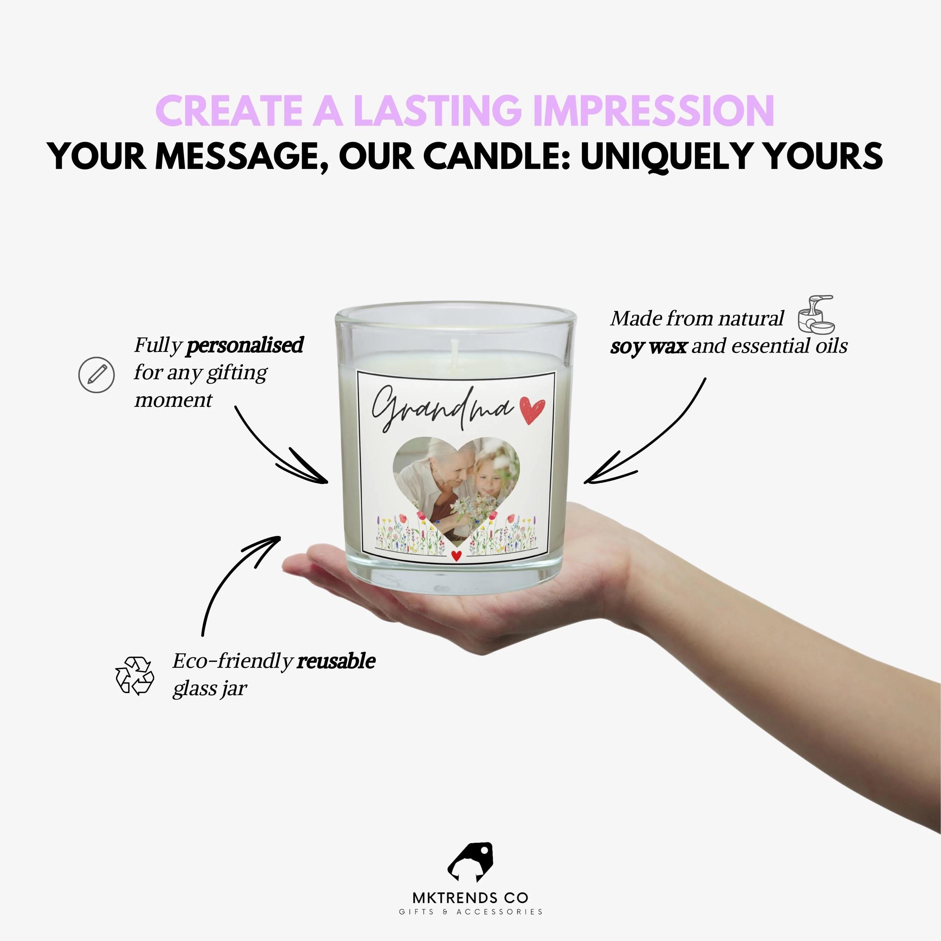 Grandma Photo Personalised Candle | Best Grandma Photo Gift | Nanna Photo Candle | Grandma Message Gifts | Grandma Christmas | Gran Birthday Etsy