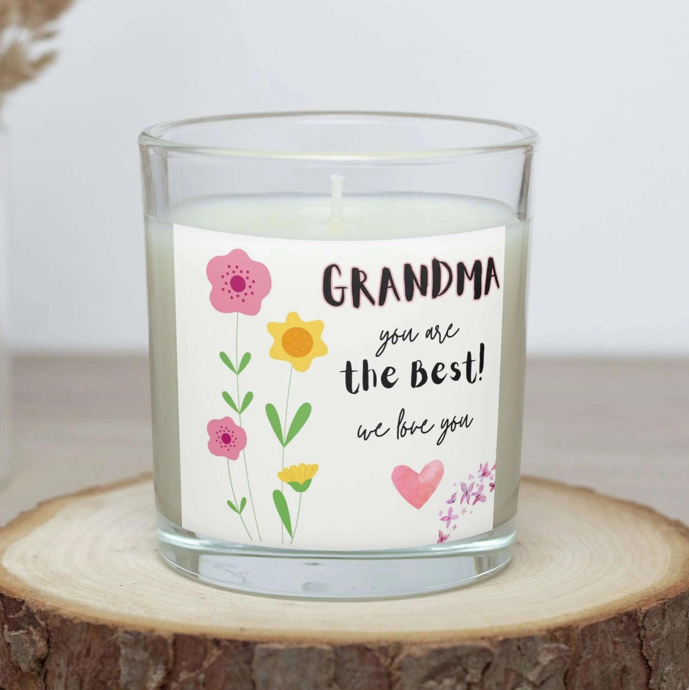 Grandma You're the Best Personalised Candle | Best Grandma Gift | Grandma Flowers Gift | Grandma Message Candle | Grandma Birthday Gifts Etsy