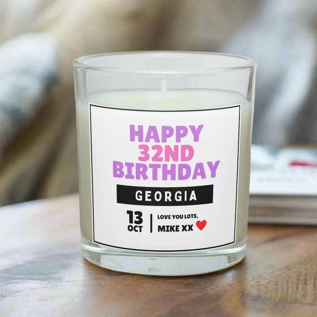 Happy Birthday Girlfriend Personalised Candle | Any Age Birthday Candle Gifts | 21st | 30th | 40th | Milestone Birthday Message Candle Gifts Etsy
