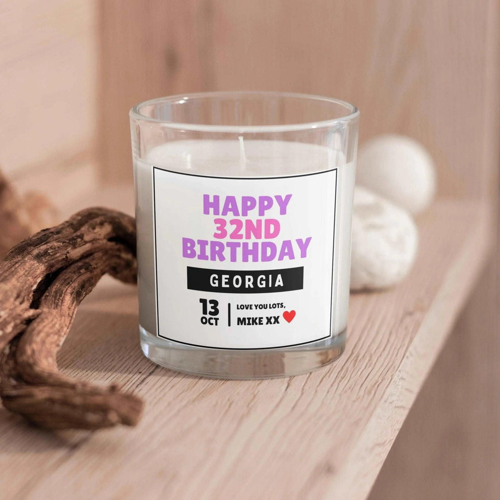 Happy Birthday Girlfriend Personalised Candle | Any Age Birthday Candle Gifts | 21st | 30th | 40th | Milestone Birthday Message Candle Gifts Etsy