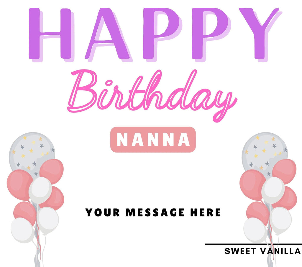 Nanna Happy Birthday Balloon Personalised Candle Gift | Happy Birthday Nan Gift | Grandma Happy Birthday Message Candle | Nanna Birthday Etsy