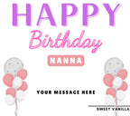 Nanna Happy Birthday Balloon Personalised Candle Gift | Happy Birthday Nan Gift | Grandma Happy Birthday Message Candle | Nanna Birthday Etsy