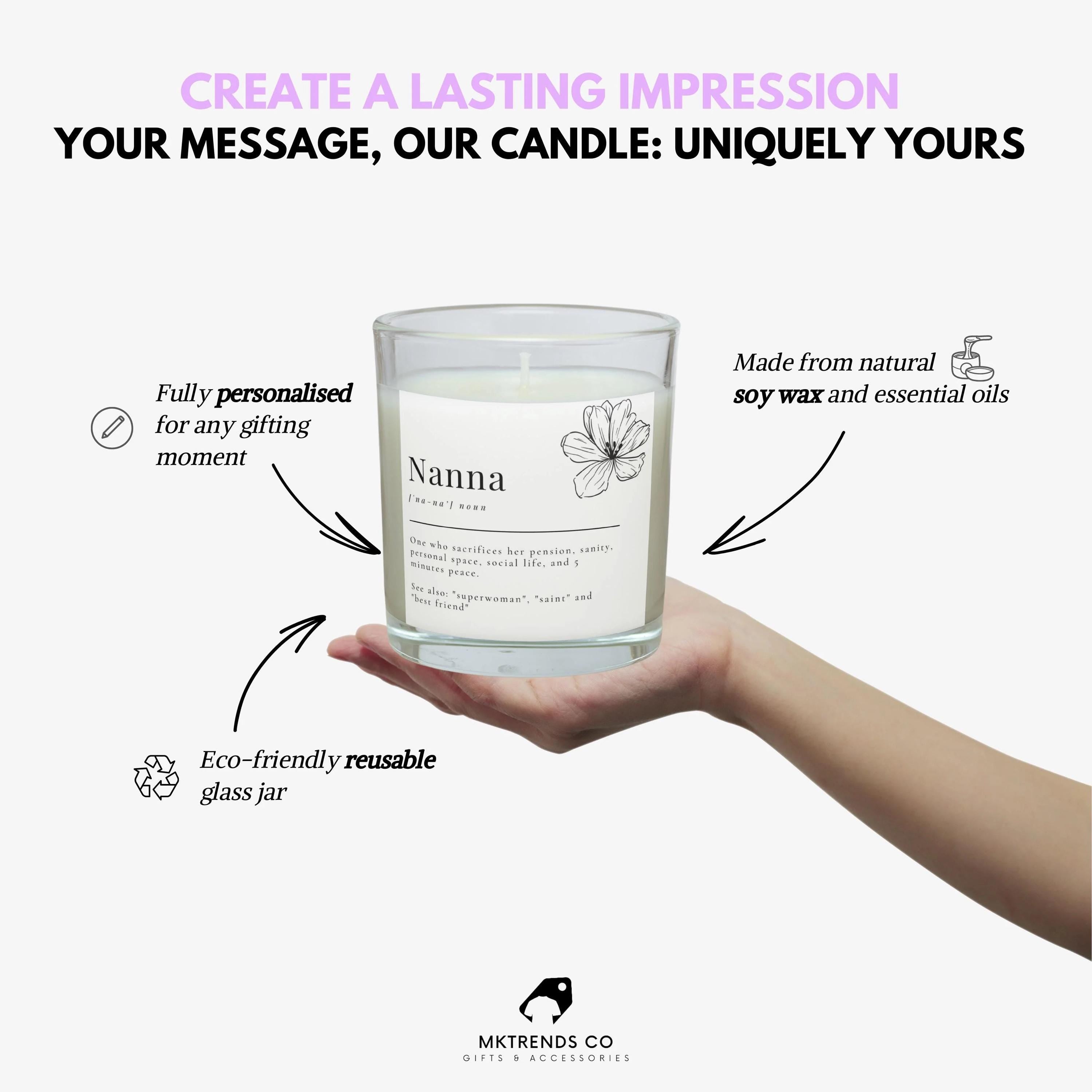 Funny Nanna Noun Message Personalised Candle | Nanna Joke Message Gift | Novelty Nanna Noun Candle | Gifts for Nan | Funny Nanna Birthday Etsy