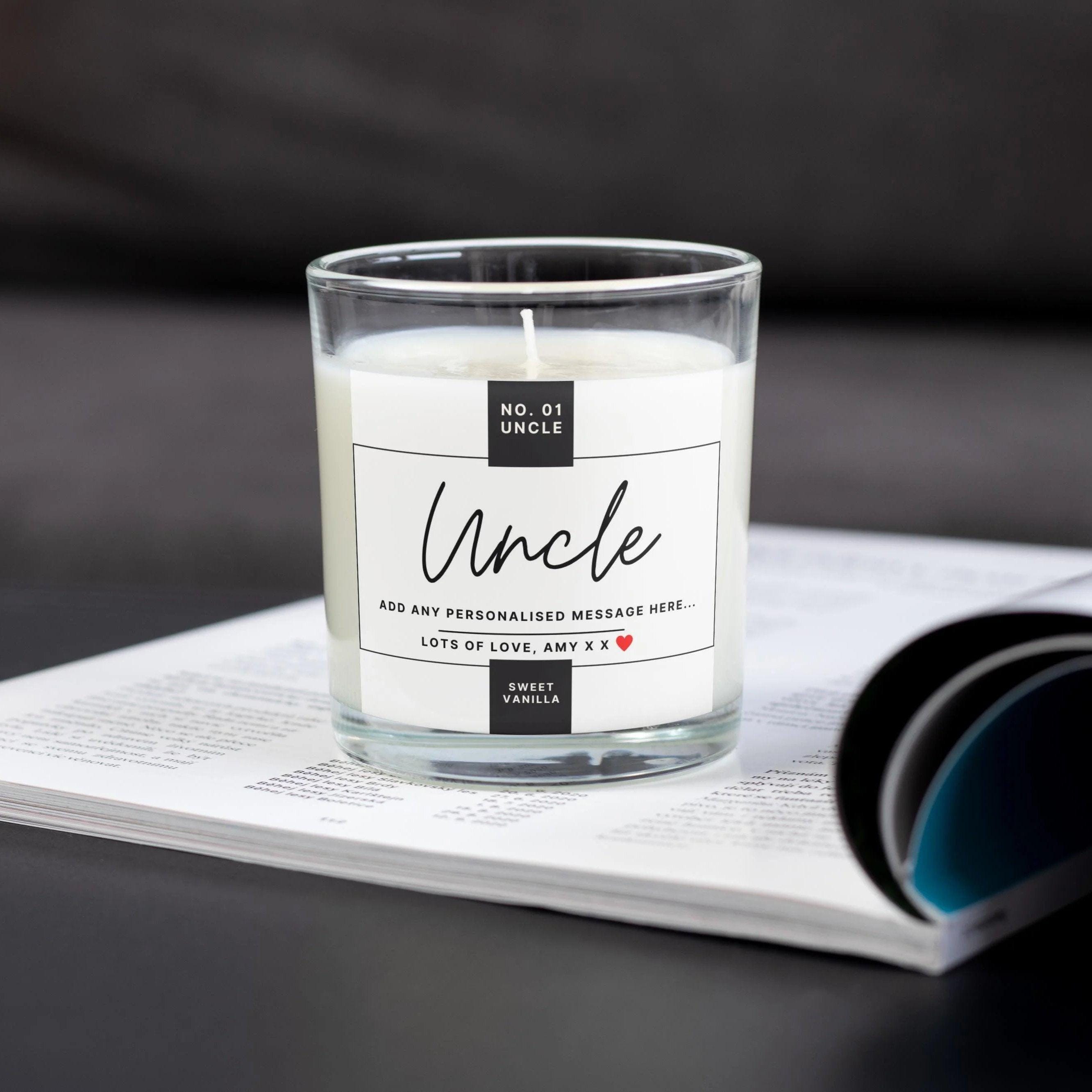 No.01 Uncle Personalised Candle | Best Uncle Gifts | Number One Uncle Gift | Thank You Uncle | Uncle Birthday | Uncle Christmas Candle Gift Etsy