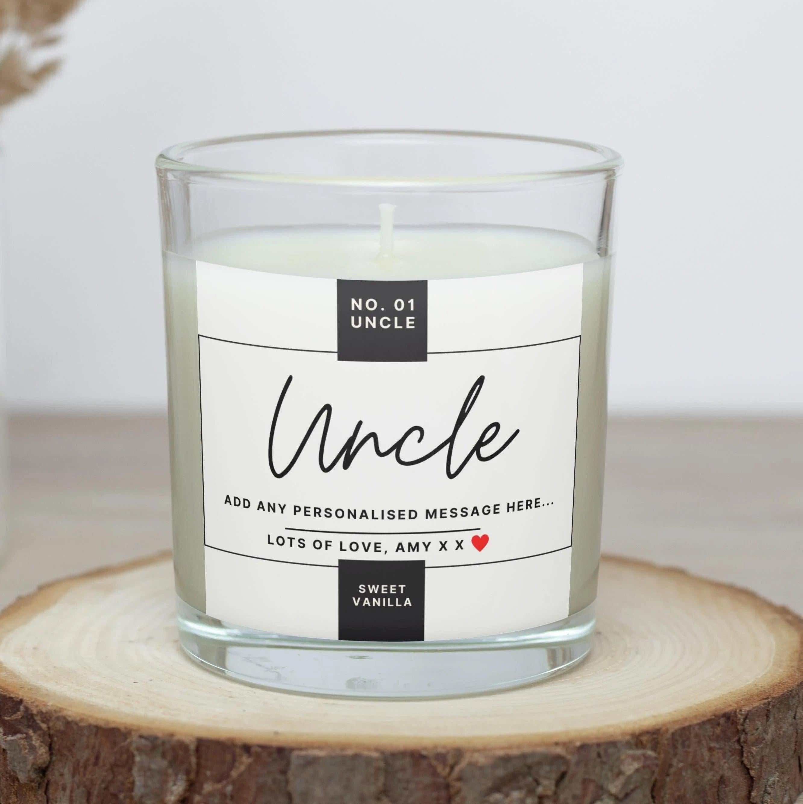 No.01 Uncle Personalised Candle | Best Uncle Gifts | Number One Uncle Gift | Thank You Uncle | Uncle Birthday | Uncle Christmas Candle Gift Etsy