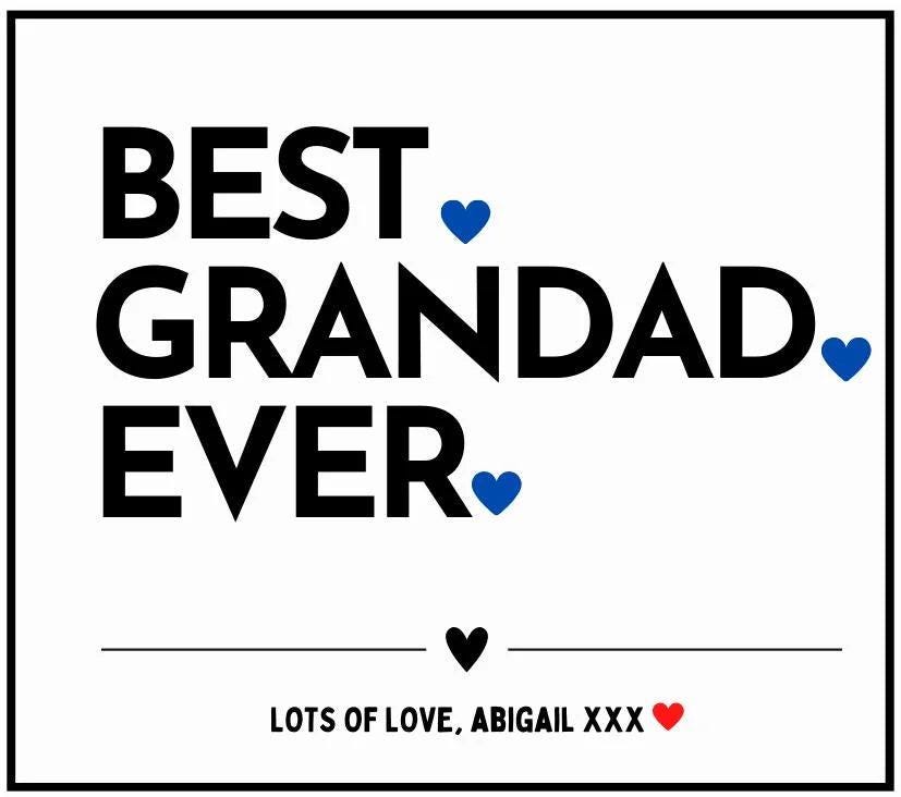 Best Grandad Ever Gift | Best Grandad Personalised Candle | Best Grandad Ever Candle in Glass Jar | Custom Message Grandad Personalised Gift Etsy
