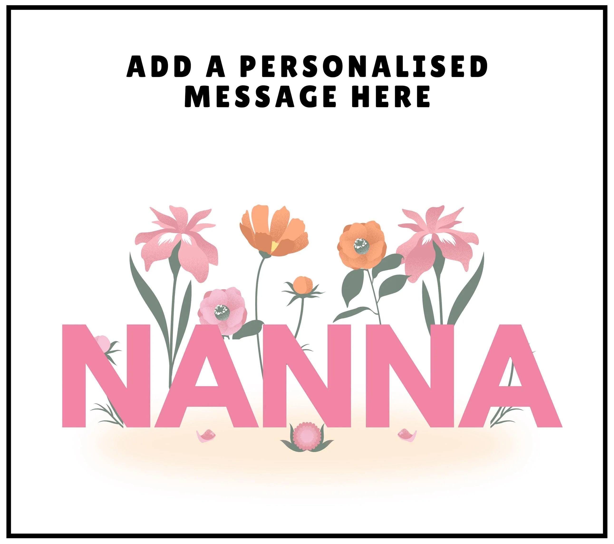 Nanna Message Flowers Personalised Candle | Gift for Nanna | Birthday Gifts for Nanna | Christmas | Custom Nanna | Nanna Message Candle Gift Etsy