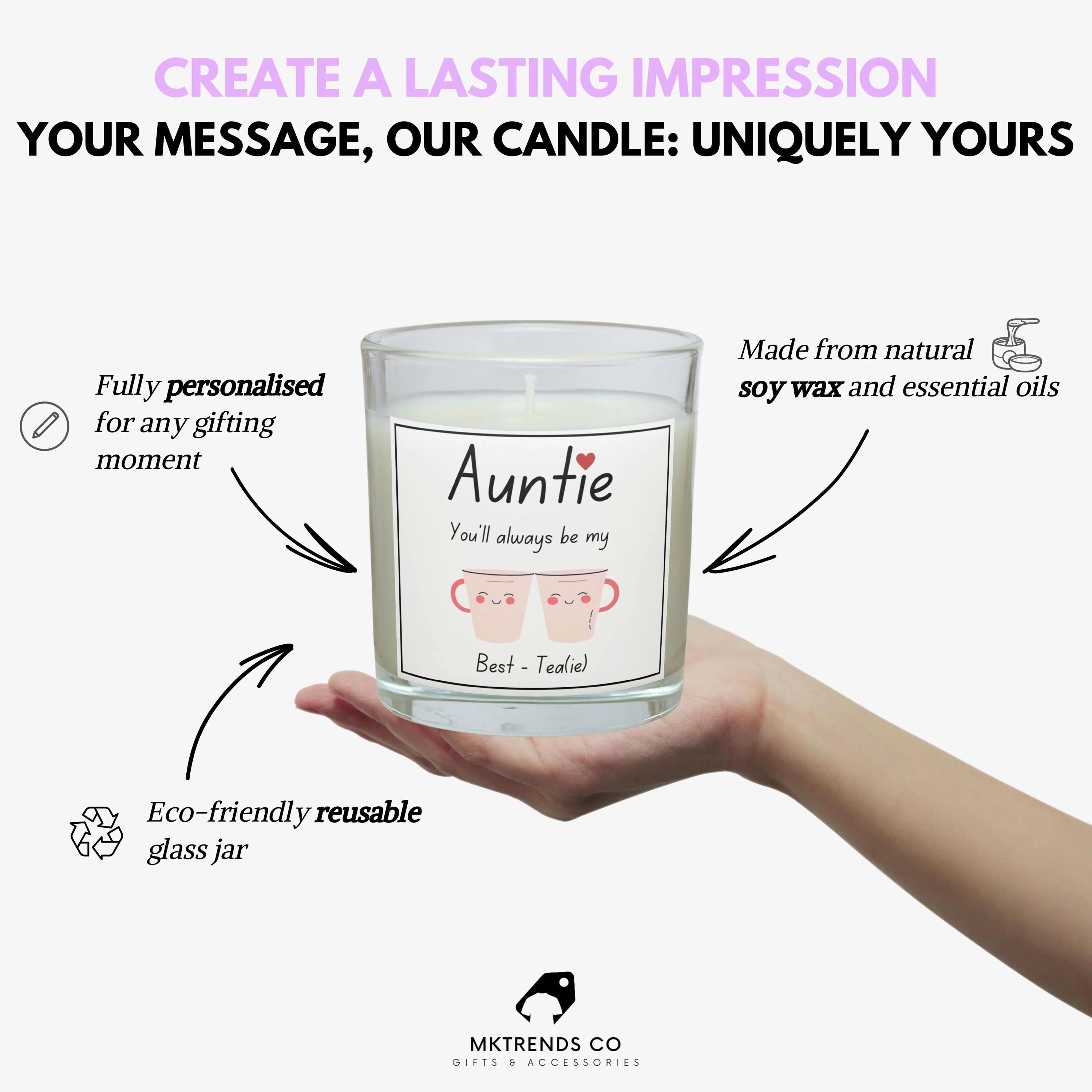 Auntie, My Bestie Personalised Candle | Cute Auntie Gift | Bestie Auntie Gift | Auntie Birthday | Auntie Message Gift | Auntie Best Friend Etsy