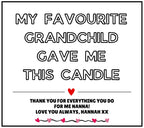 Funny Novelty Personalised Candle for Nanna | From Favourite Grandchild Gift | Novelty Nanna Message Candle | Grandma Gifts | Best Nan Gift Etsy
