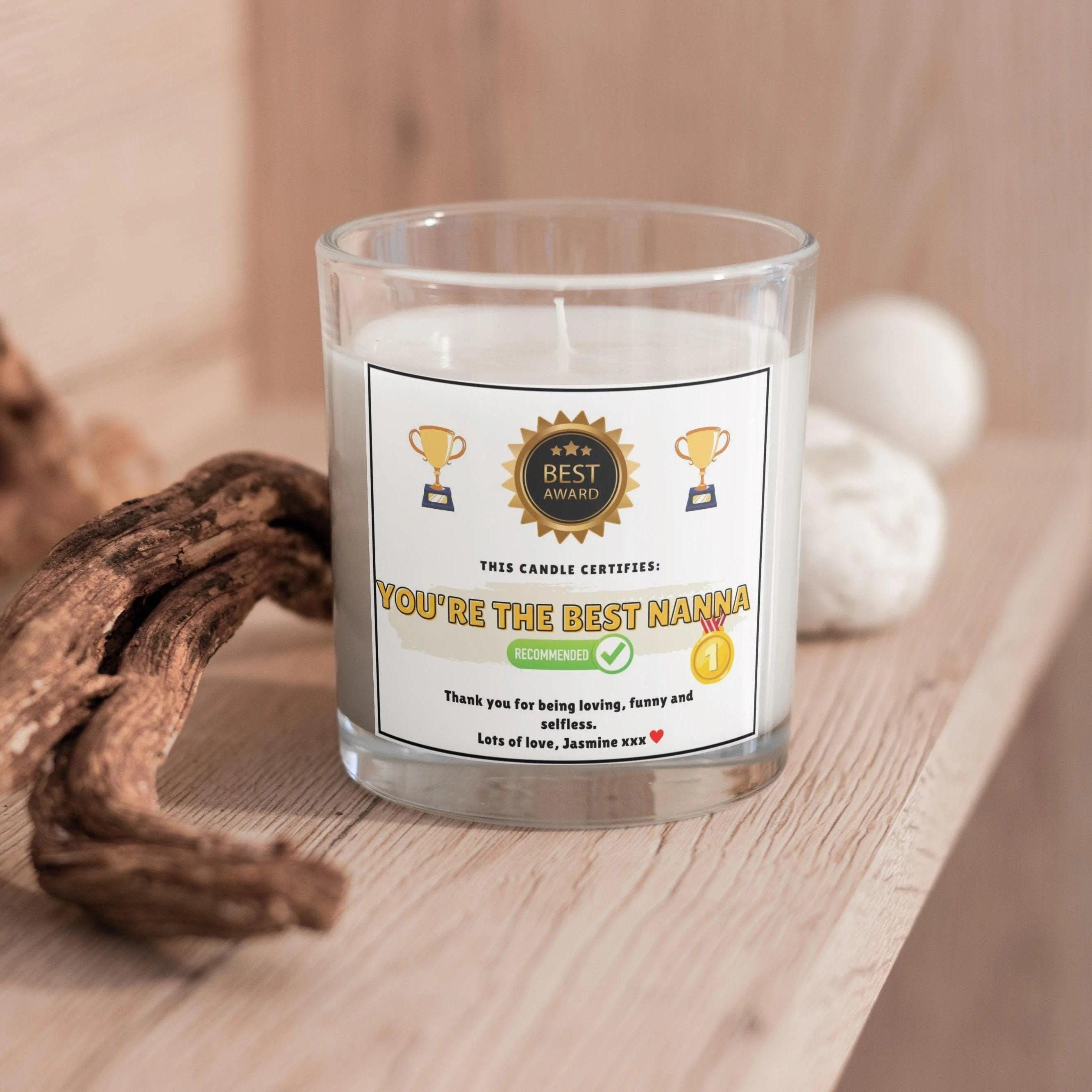 You're the Best Nanna Certificate Personalised Candle | Funny Nanna Gift | Novelty Nanna Award Candle Gift | Best Nanna Gifts | Nan Gifts Etsy