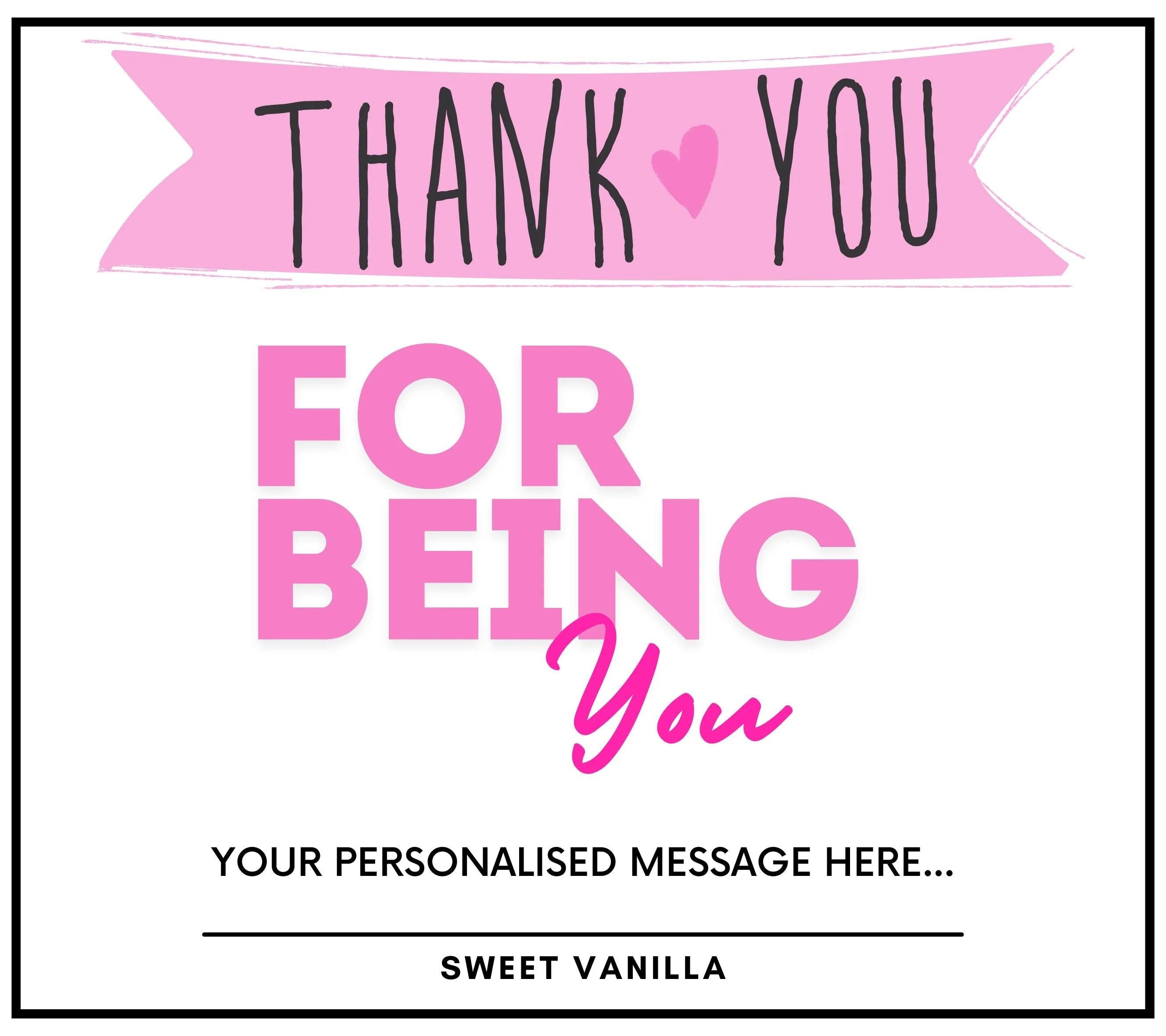 Thank You For Being You Gift for Her | Personalised Thank You Candle | Gift for Her| Best Friend Appreciation Candle | Sister | Mum | Auntie Etsy