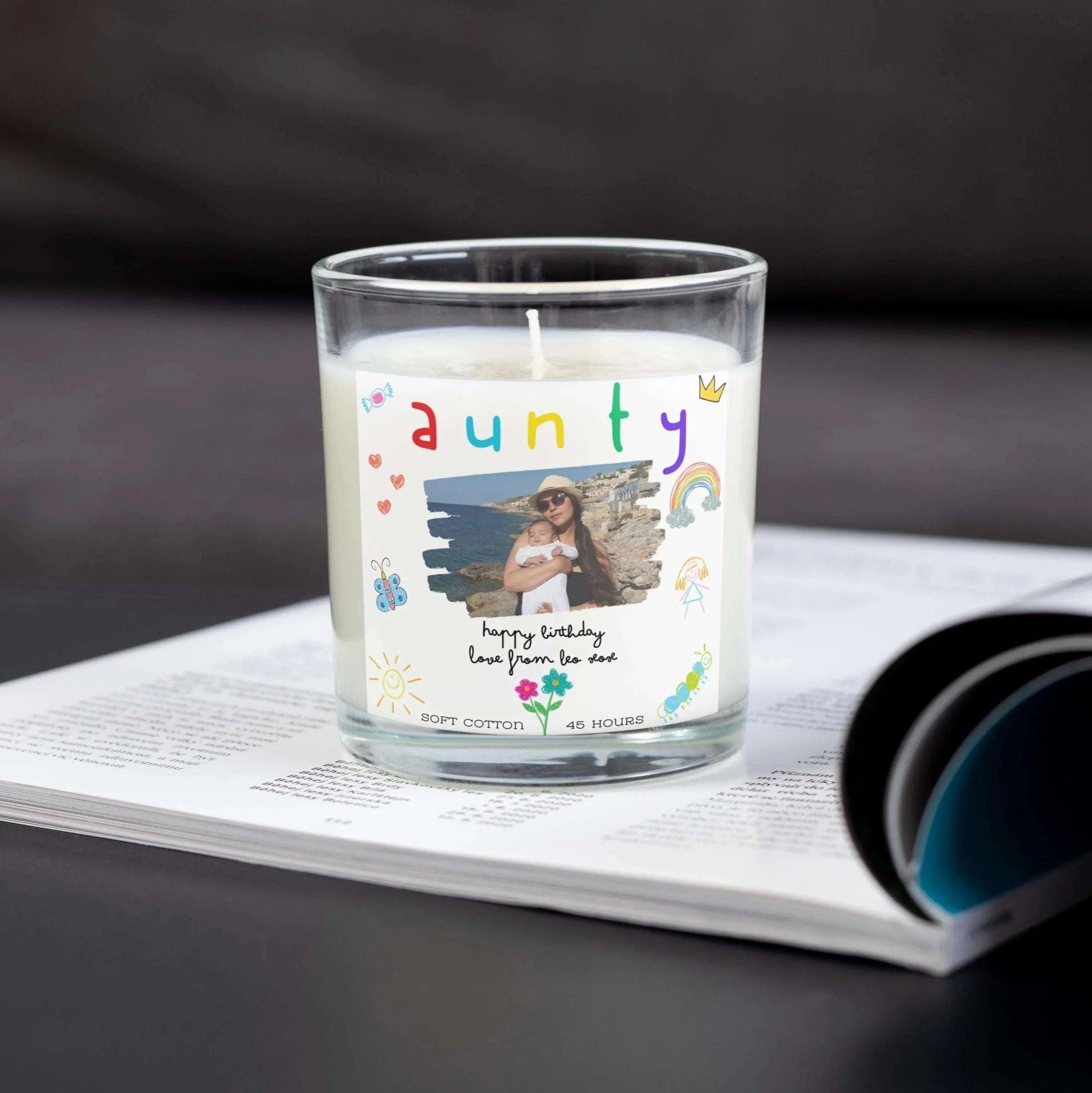 Aunty Photo & Message Personalised Candle Gift | Gift for Aunty | Best Auntie Photo Candle | Thoughtful Auntie Message Personalised Candle Etsy