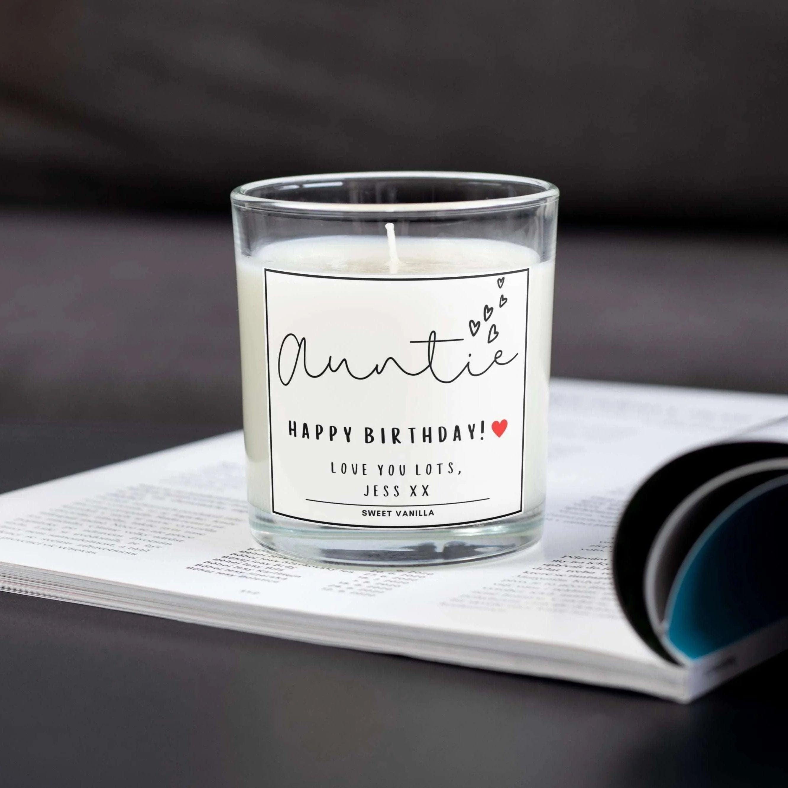Auntie Hearts Message Personalised Candle Gift | Thoughtful Candle for Auntie | Auntie Birthday | Thank You Auntie Message | Cute Aunty Gift Etsy