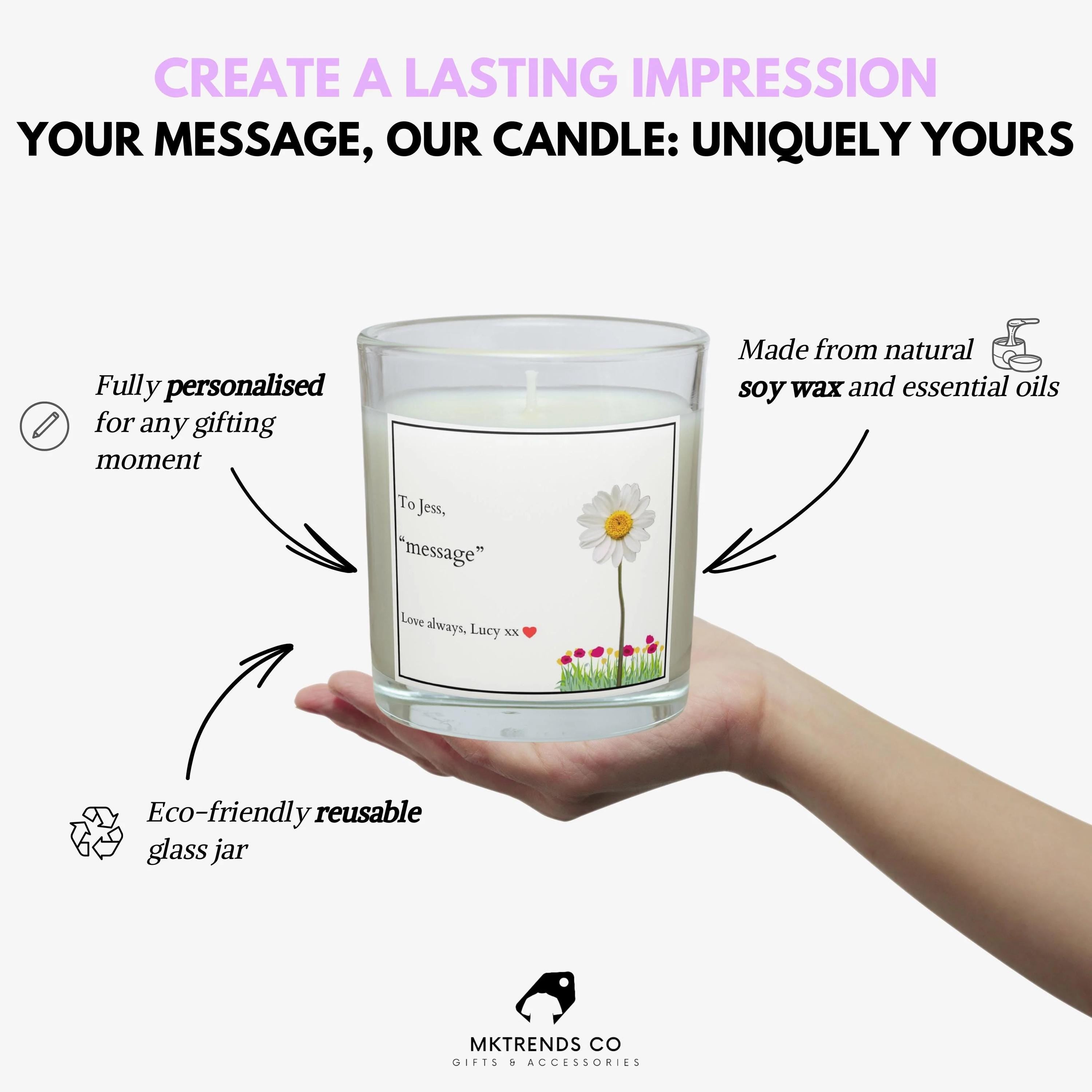 Girlfriend Message Flower Personalised Candle | Gift for Girlfriend | Wife Message Gift | Anniversary Candle | Sentimental Flower Gifts Etsy