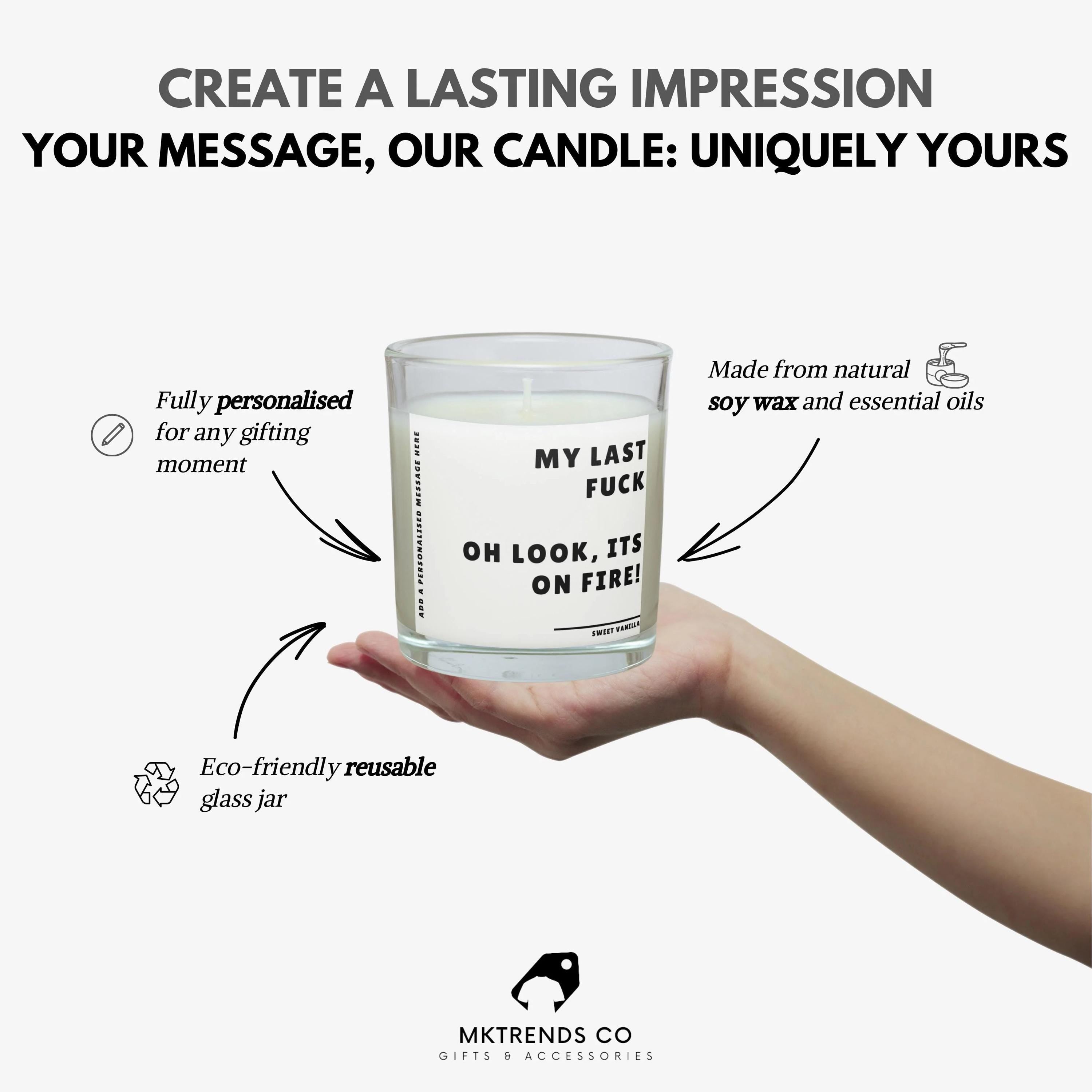 Novelty Last Fuck Personalised Candle | Funny Gift for Friend | Novelty Adult Gift | Funny Co Worker Gift | My Last Fuck Message Candle Gift Etsy