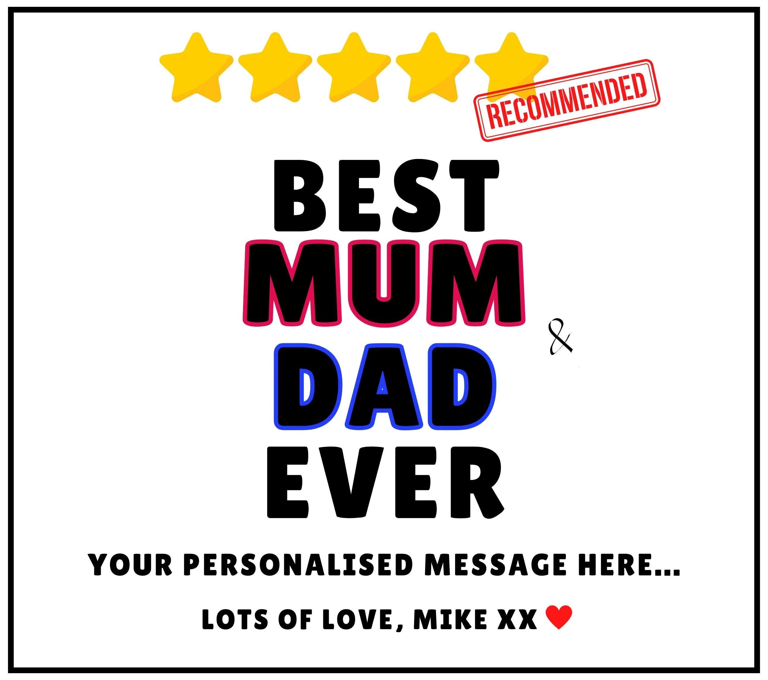 Best Mum & Dad Gift | Mum and Dad Personalised Candle | Gift for Mum and Dad | Best Mum Dad Award | Christmas Gift | Anniversary Gifts Etsy