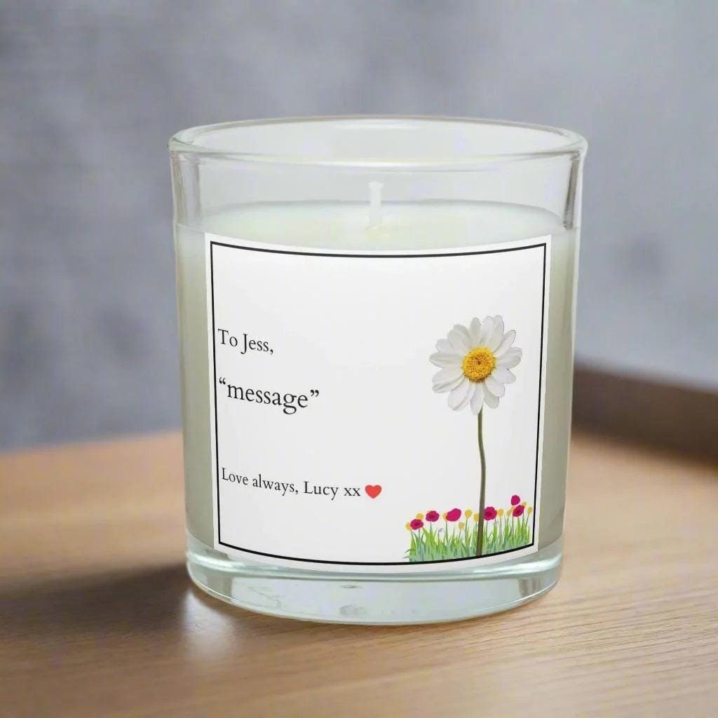 Girlfriend Message Flower Personalised Candle | Gift for Girlfriend | Wife Message Gift | Anniversary Candle | Sentimental Flower Gifts Etsy
