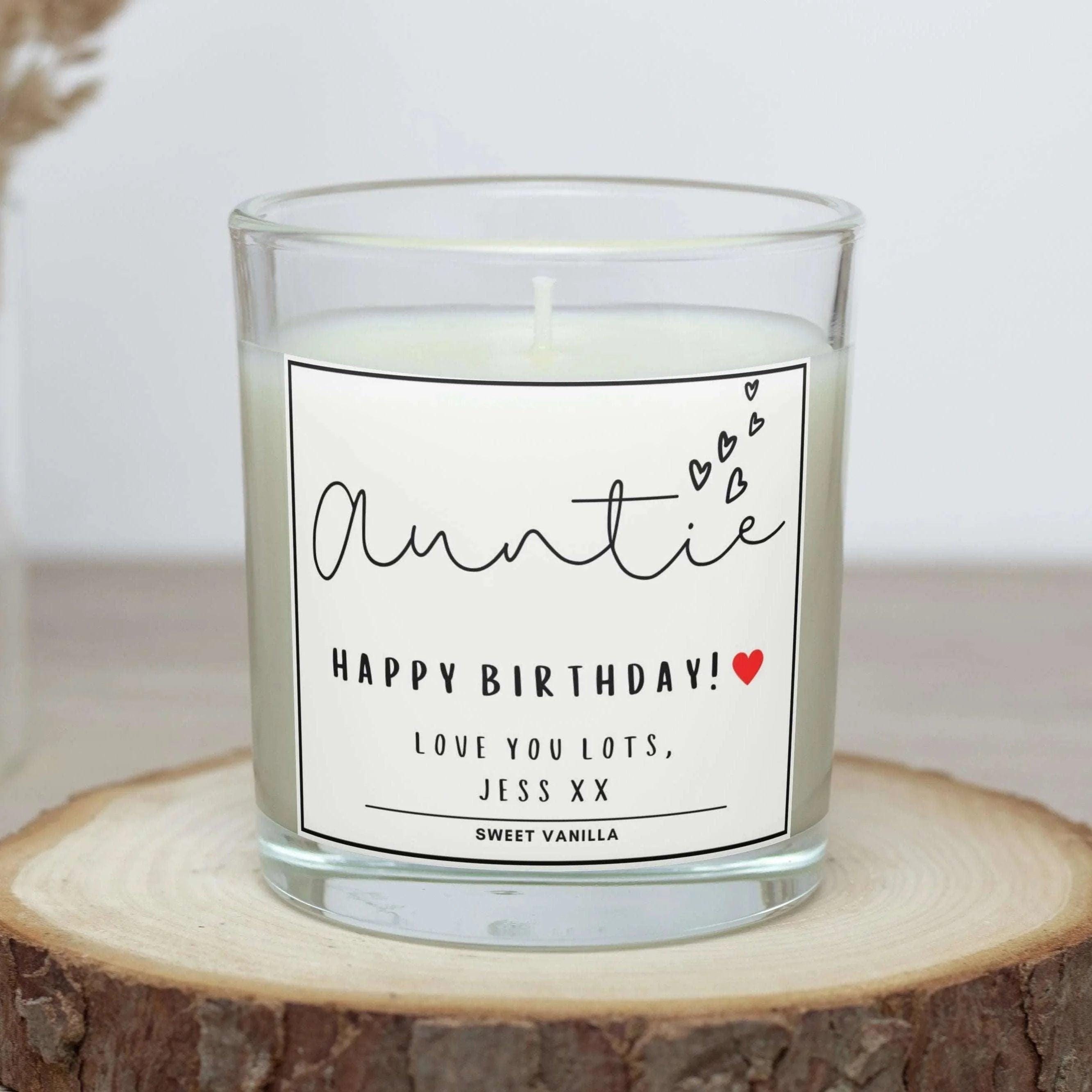 Auntie Hearts Message Personalised Candle Gift | Thoughtful Candle for Auntie | Auntie Birthday | Thank You Auntie Message | Cute Aunty Gift Etsy