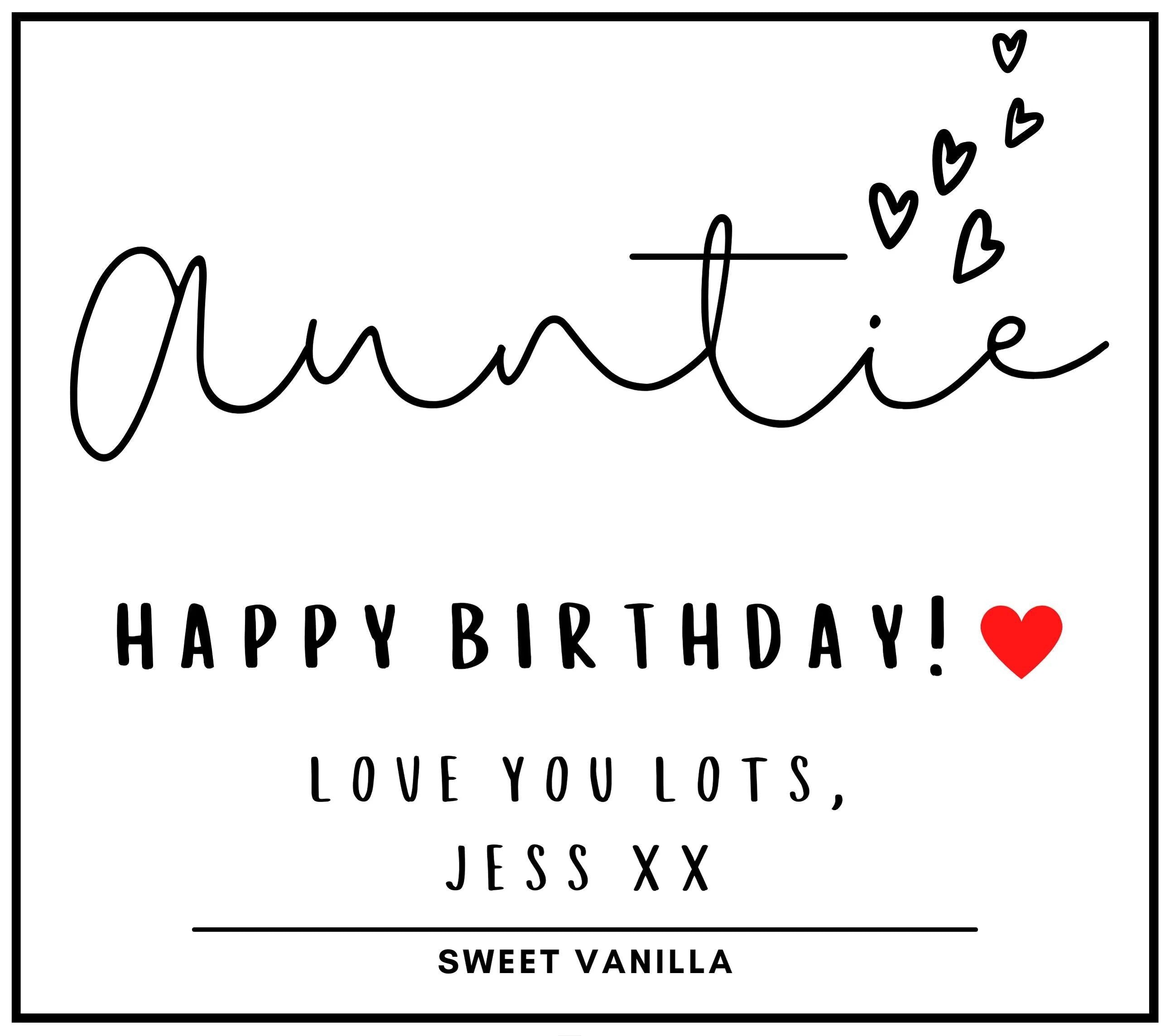 Auntie Hearts Message Personalised Candle Gift | Thoughtful Candle for Auntie | Auntie Birthday | Thank You Auntie Message | Cute Aunty Gift Etsy