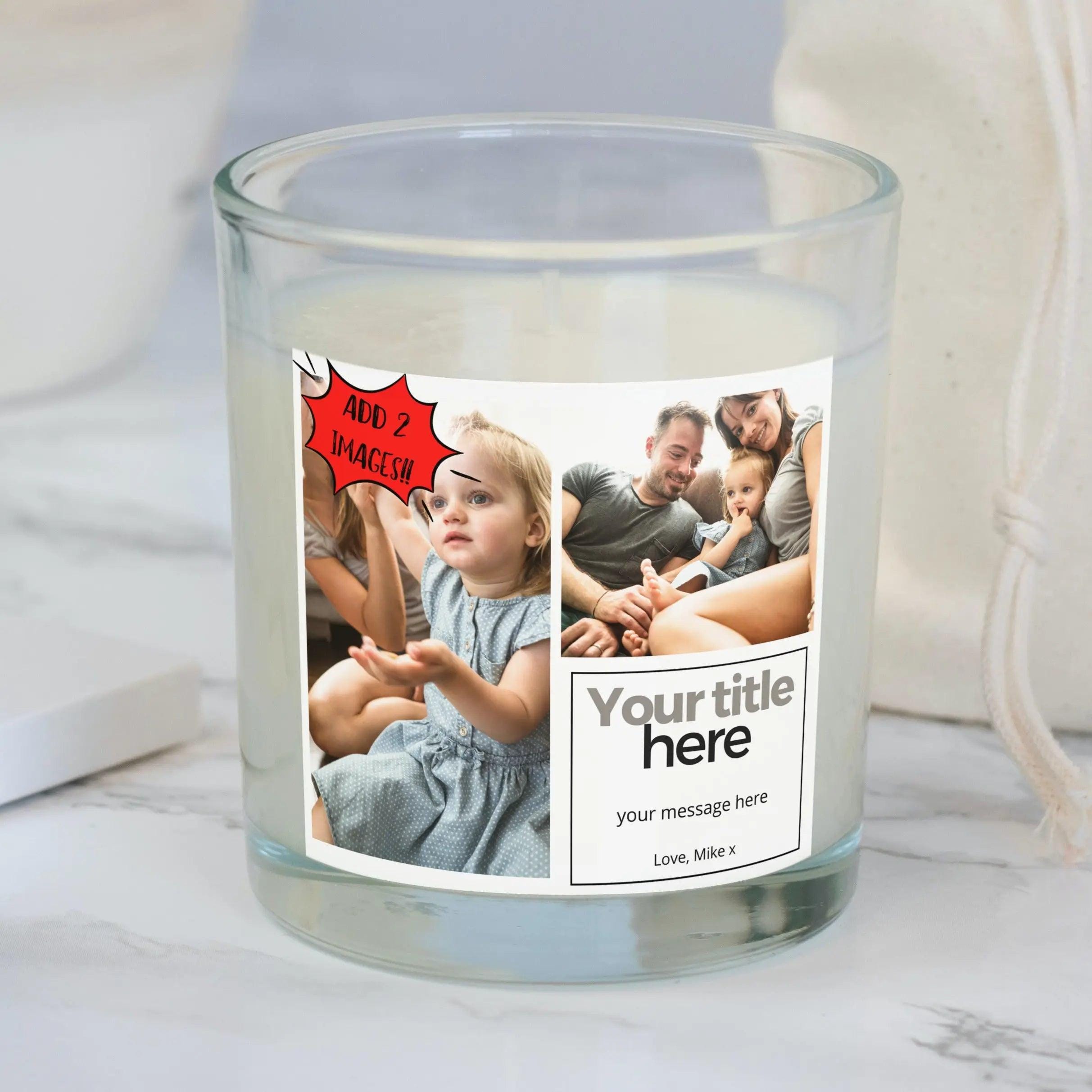 Photo Collage Text Personalised Candle | Photo Gift | Custom Photo Candle | Any Message Photo Gift | Custom Photo Collage | Any Occasion Etsy
