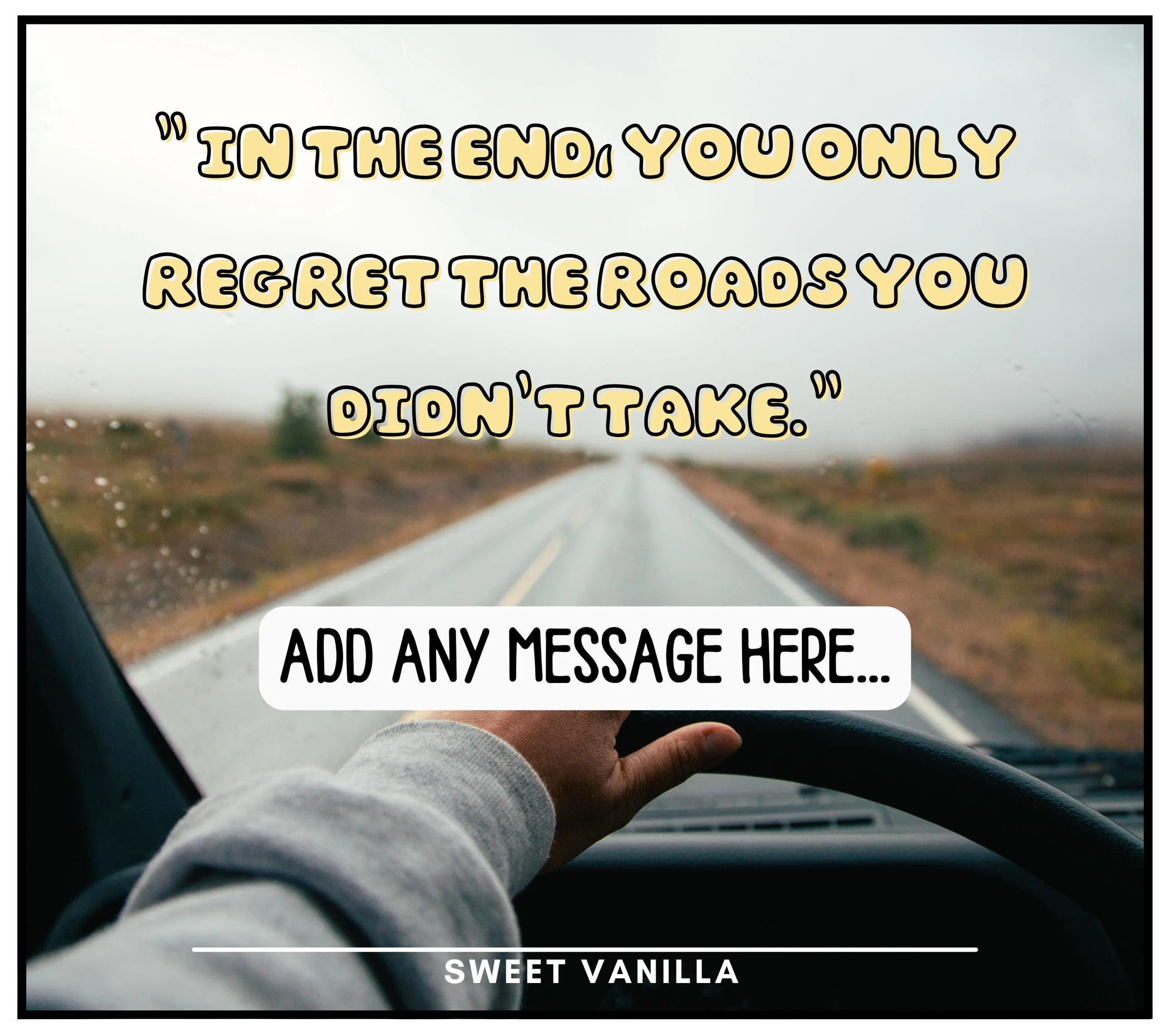 Roads You Didnt Take Personalised Candle | Vanlife Decor | Campervan Quote | Motorhome Quote | Vanlife Accessories | Personalised Message Etsy