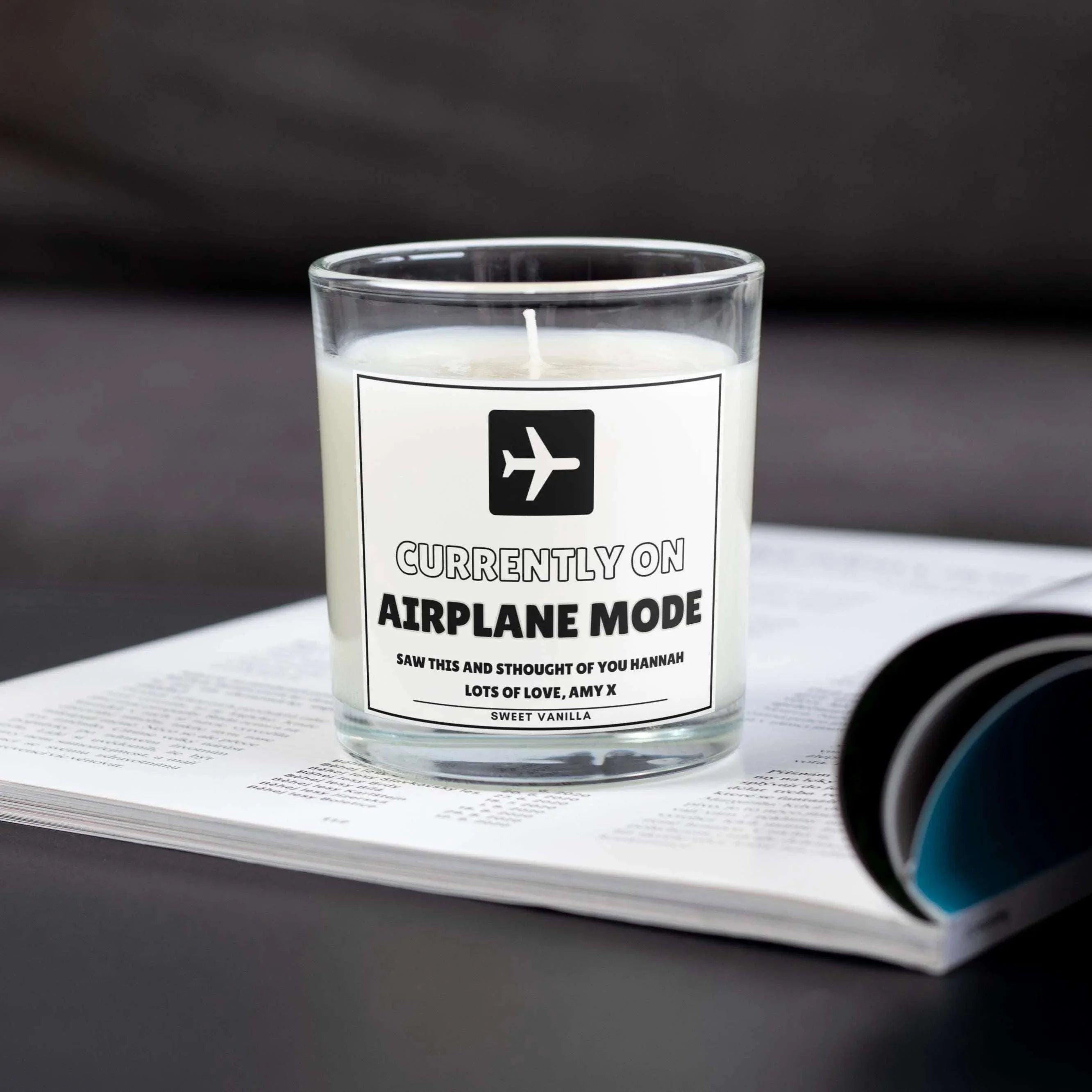 Airplane Mode Personalised Candle | Funny Candle | Novelty Gift | Work Friend | Lazy Gifts | Funny Candle | Sister | Mum | Best Friend Gifts Etsy