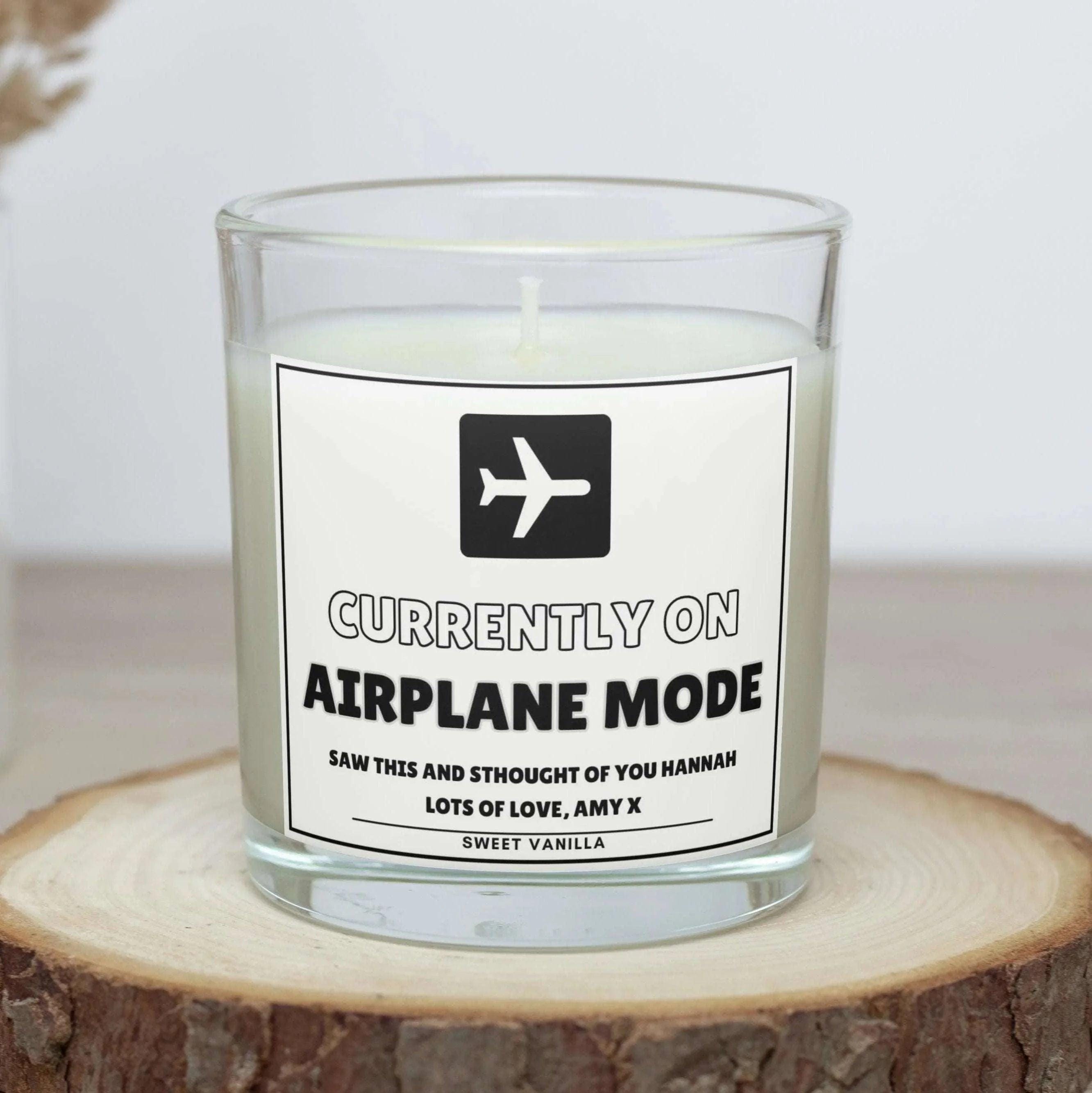 Airplane Mode Personalised Candle | Funny Candle | Novelty Gift | Work Friend | Lazy Gifts | Funny Candle | Sister | Mum | Best Friend Gifts Etsy