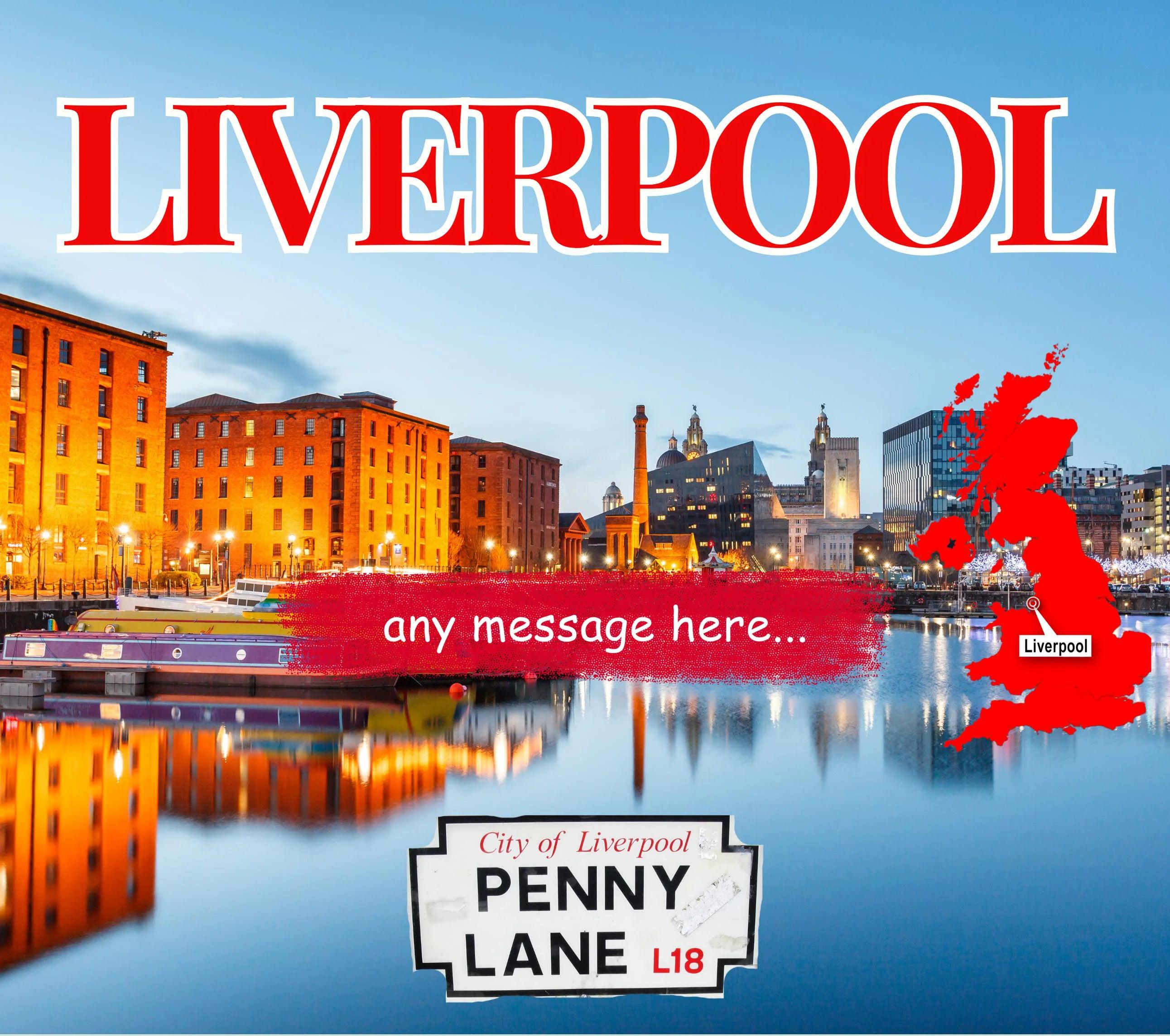 Liverpool Personalised Candle | City of Liverpool | Liverpool Gift | Home Decor | Liverpool Message Candle | Any Message | Scouser Gift Etsy