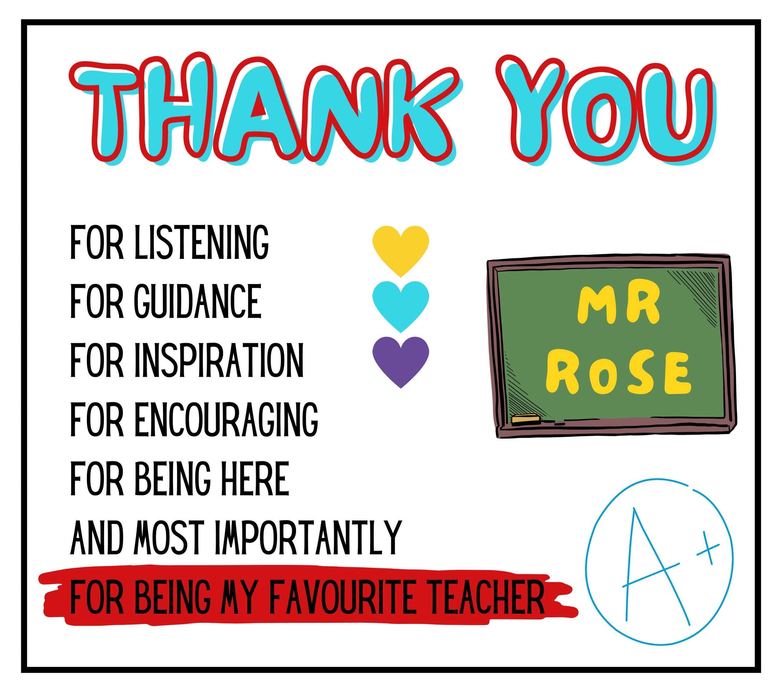 Thank You for being my Favourite Teacher Personalised Candle | Gift for Teacher | Teacher Thank You Gift | Personalised Teacher Message Gift Etsy
