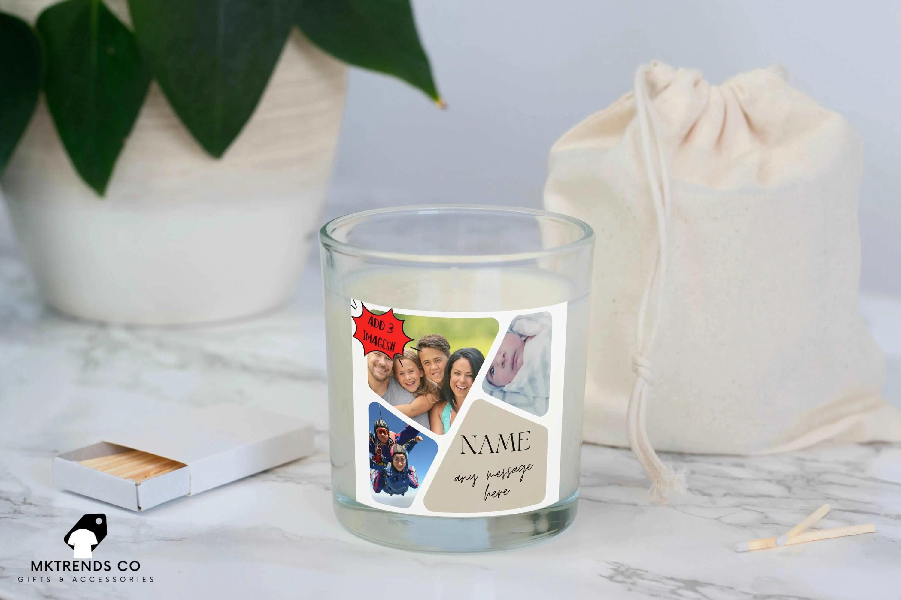 Photo Collage Personalised Candle | Photo Gift | Custom Photo Candle | Any Message Gift | Customised Photo Gift | Sentimental Gift Christmas Etsy