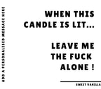 Funny Leave Me Alone Personalised Candle | Novelty Gift for Friend | Funny Adult Gift | Fun Work Friend Gift | Novelty Friend Message Gift Etsy