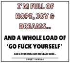 Go Fuck Yourself Personalised Candle | Funny Candle | Novelty Joke Gift | Funny Gift | Gifts For Friend | Humorous Gifts | LOL | Banter Gift Etsy