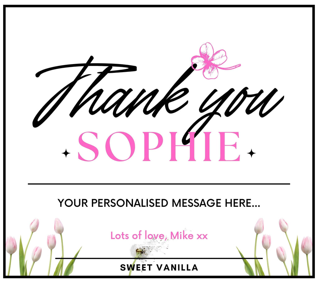 Thank You Message Candle Gift for Her | Thank You Personalised Candle | Best Thank You Candle Gift | Custom Thank You Message Soy Wax Candle Etsy