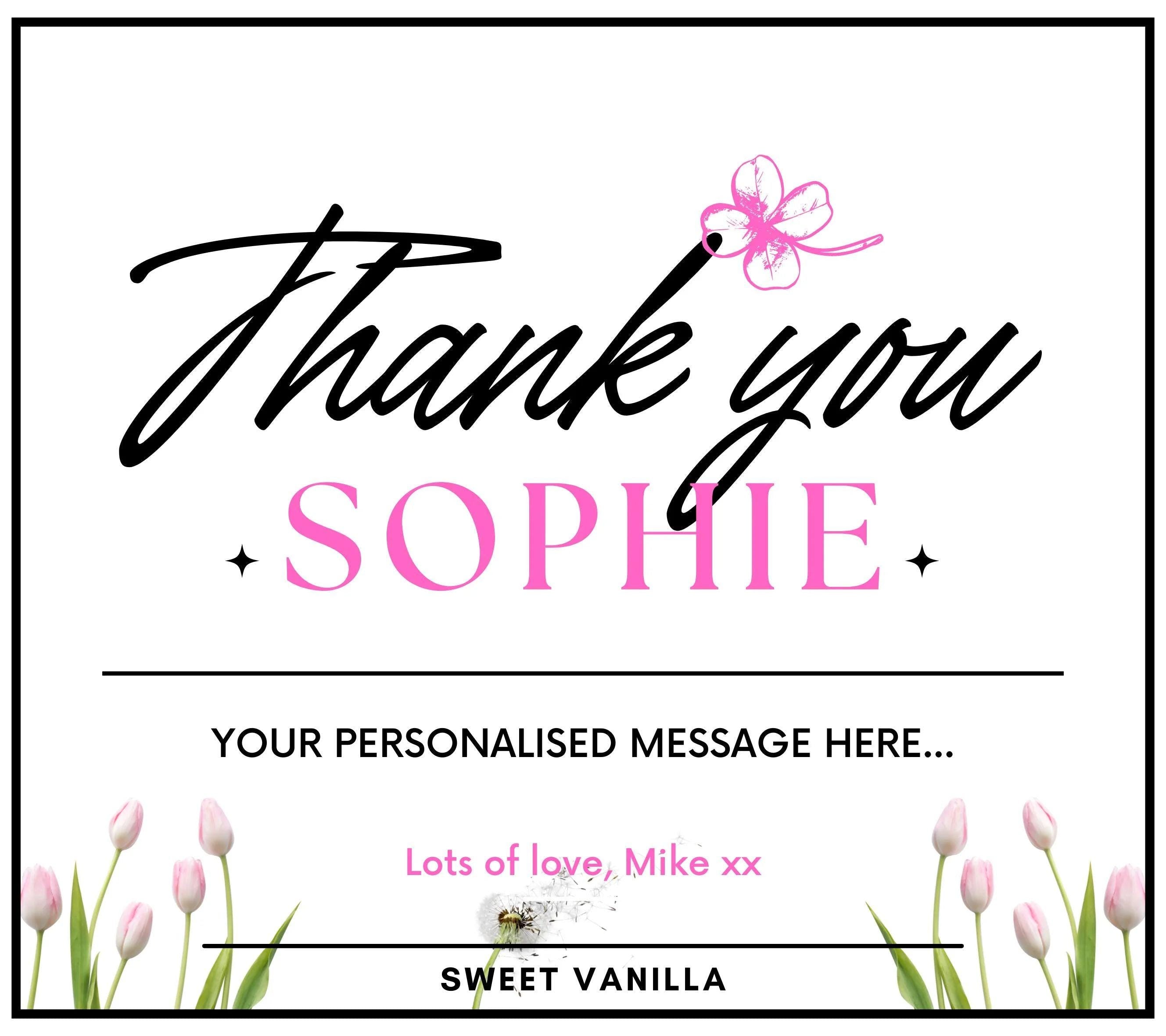 Thank You Message Candle Gift for Her | Thank You Personalised Candle | Best Thank You Candle Gift | Custom Thank You Message Soy Wax Candle Etsy