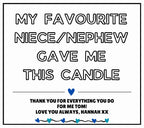 Favourite Uncle Personalised Candle | From Niece Nephew Gift | Gift for Uncle | Best Uncle Gift | Funny Uncle Gift | Message Gift for Uncle Etsy