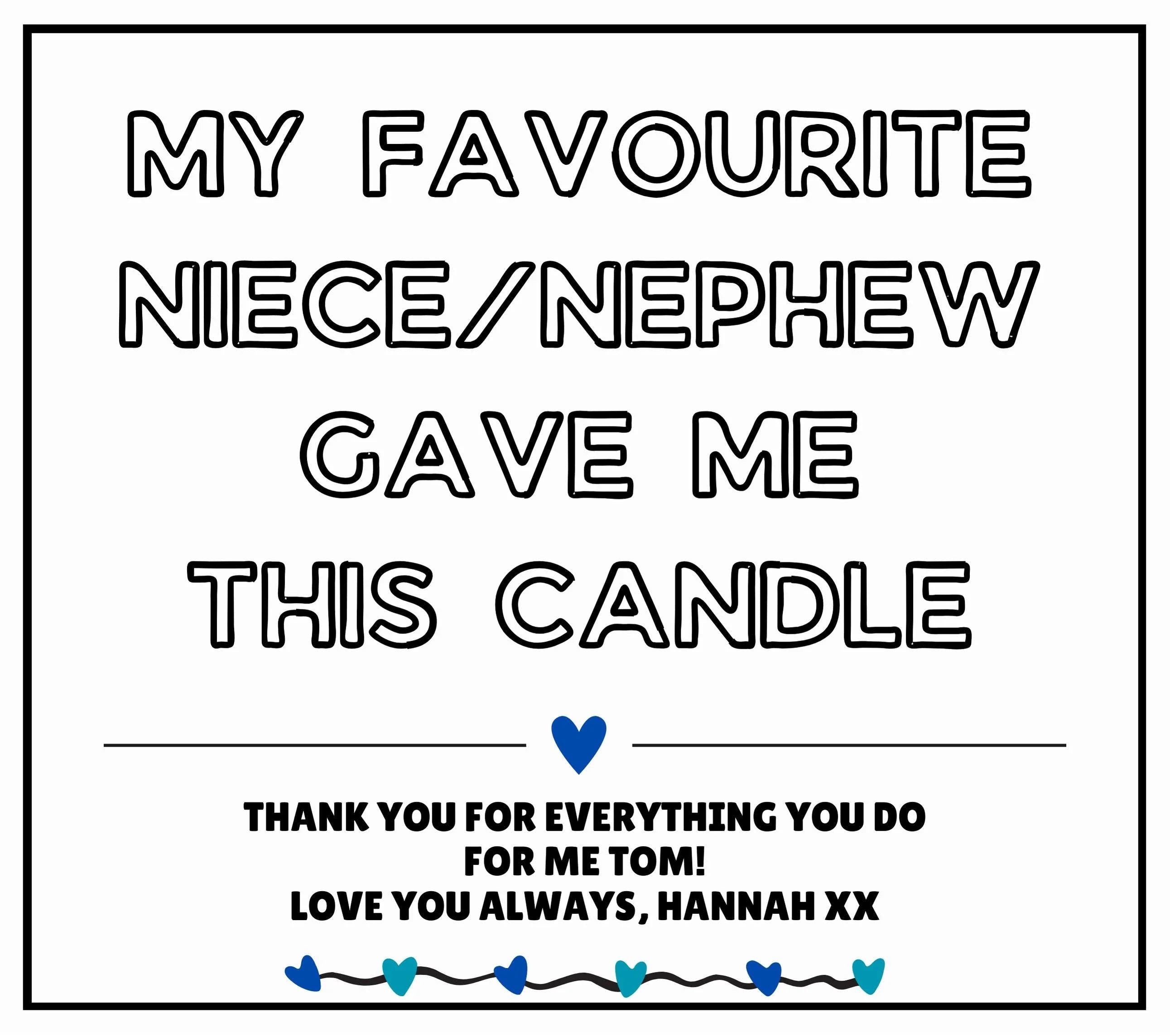 Favourite Uncle Personalised Candle | From Niece Nephew Gift | Gift for Uncle | Best Uncle Gift | Funny Uncle Gift | Message Gift for Uncle Etsy