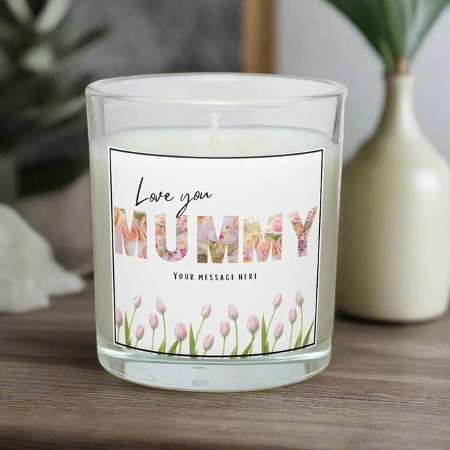 Love You Mummy Candle – Tulip Design