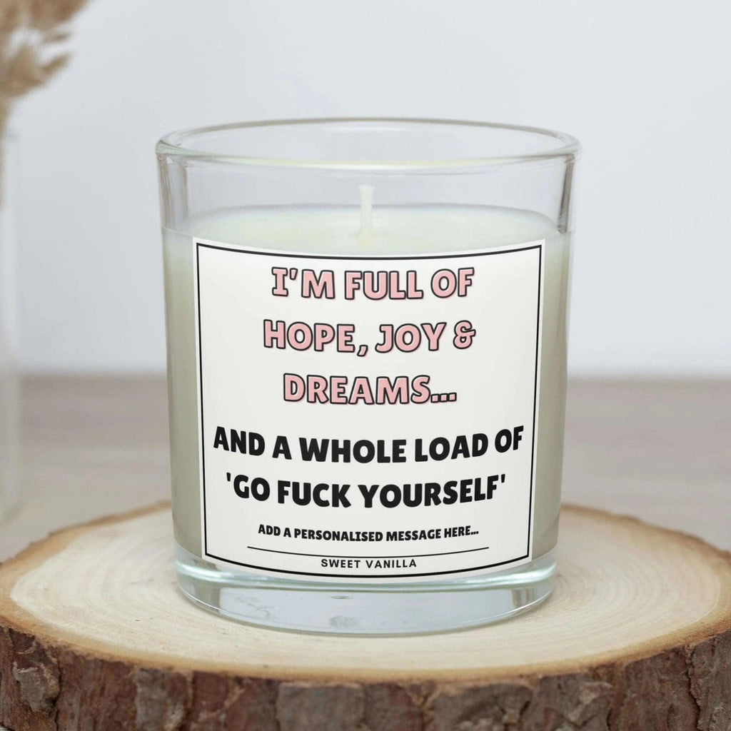 Go Fuck Yourself Personalised Candle | Funny Candle | Novelty Joke Gift | Funny Gift | Gifts For Friend | Humorous Gifts | LOL | Banter Gift Etsy