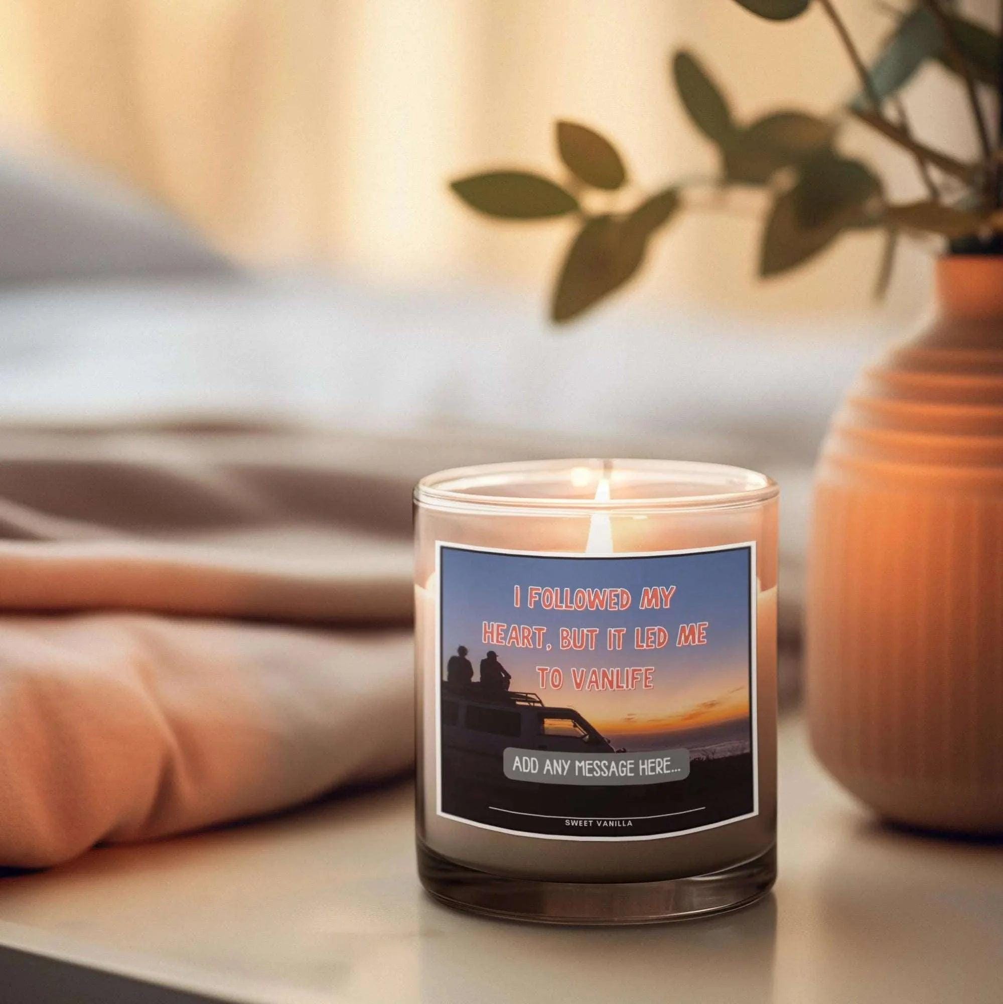 Followed My Heart Personalised Candle | Vanlife Quote | Motorhome Quote | Campervan Quote | Gifts for Vanlife | Decoration Accessories Etsy