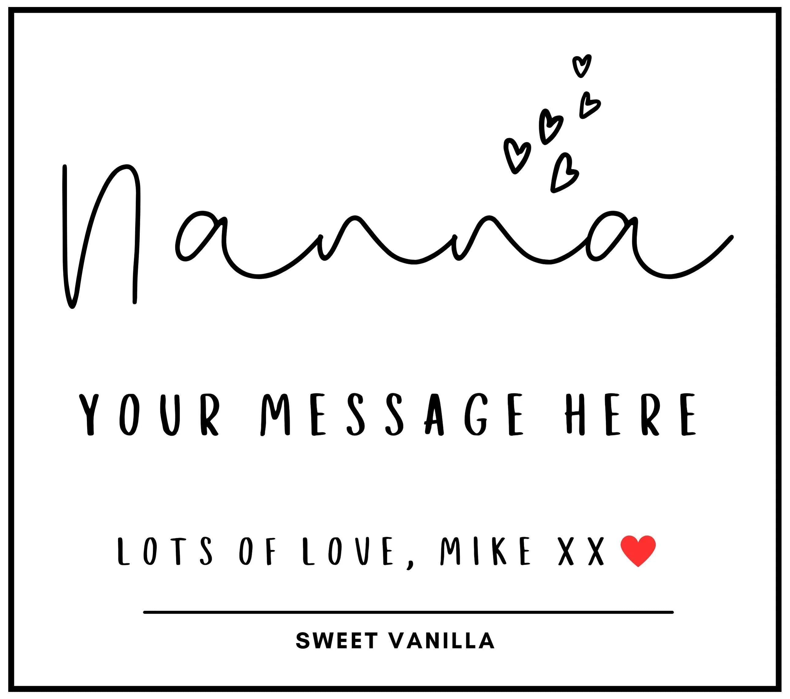 Nanna Heart Message Personalised Candle Gift | Nanna Message Gift | Gift for Nan | Nanna Birthday | Nanna Christmas | Grandma Gifts | Nanna Etsy