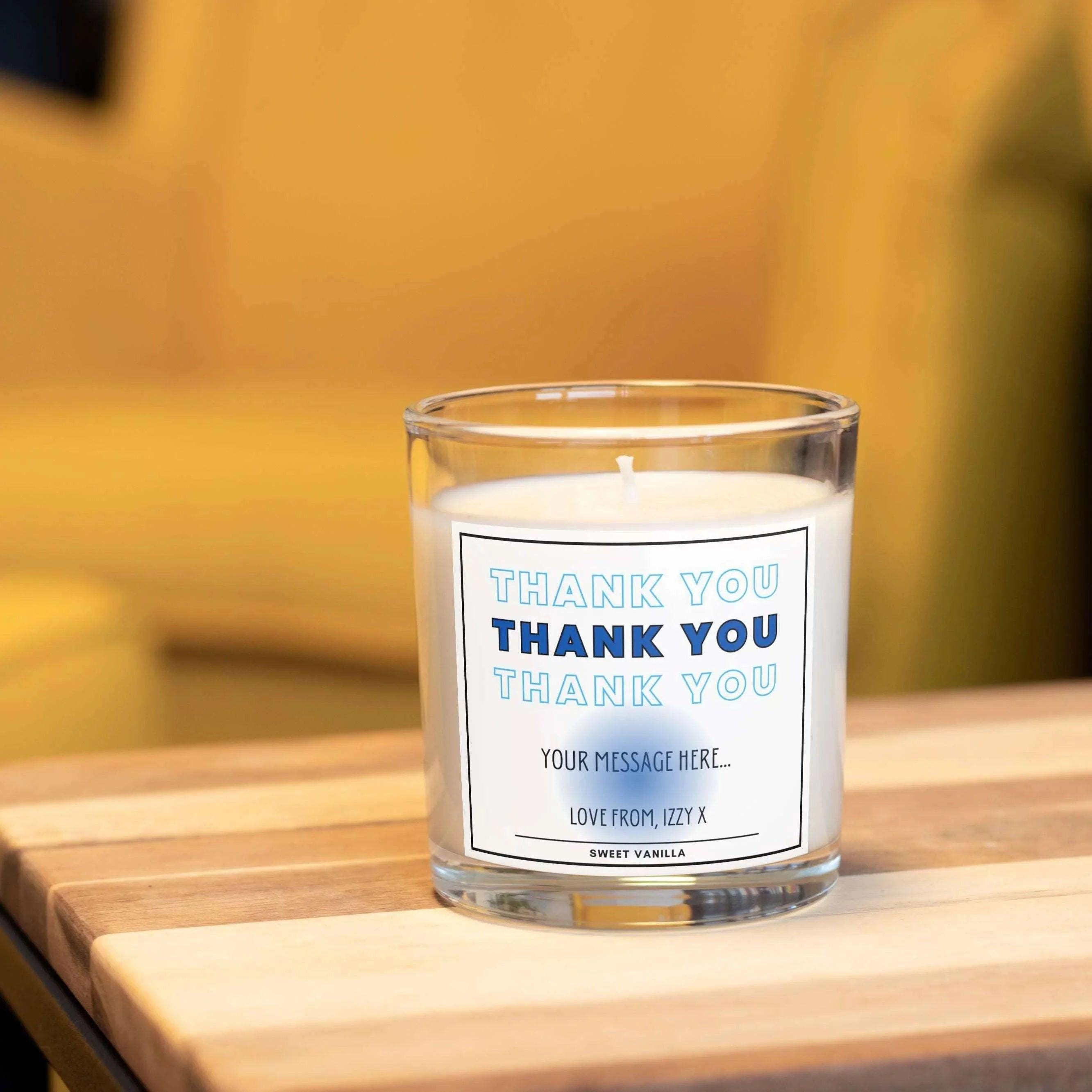 Blue Thank You Gift for Him | Personalised Thank You Candle | Thank You Brother | Thank You Husband | Son Gift | Thank You Friend Candle Etsy