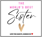 Worlds Best Sister Personalised Candle | Cute Sister Message Gift | Best Sister Candle | Love Sister Gift | Christmas | Birthday | Thank You Etsy