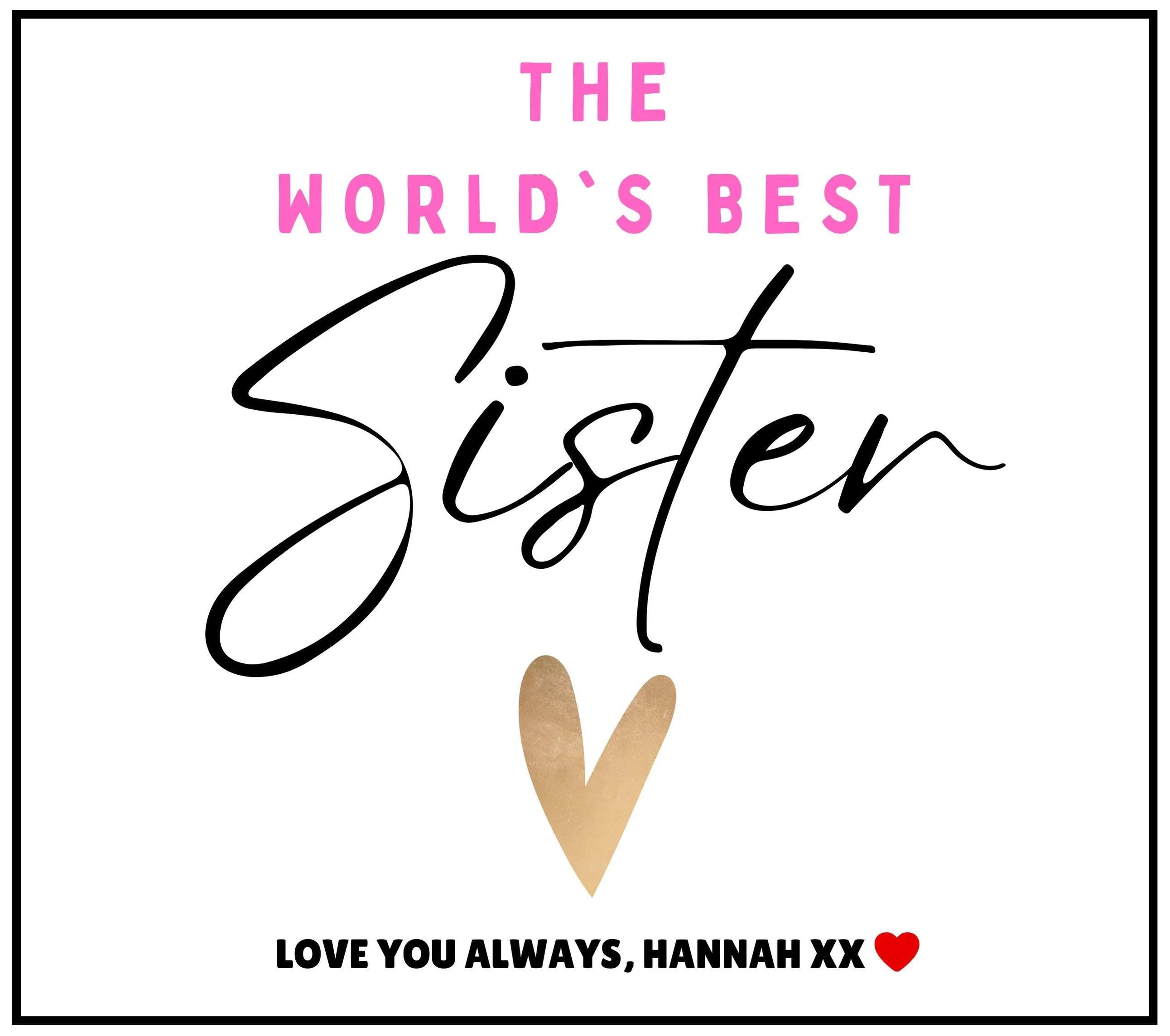 Worlds Best Sister Personalised Candle | Cute Sister Message Gift | Best Sister Candle | Love Sister Gift | Christmas | Birthday | Thank You Etsy