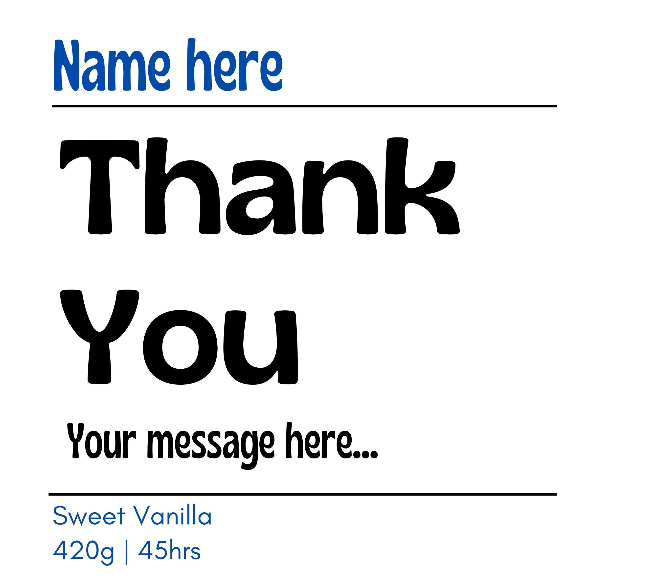 Thank You Personalised Candle | Thank You Gift for Him | Best Thank You Gift for Him | Thank You Message Candle Gift | Gift for Him | Thanks Etsy