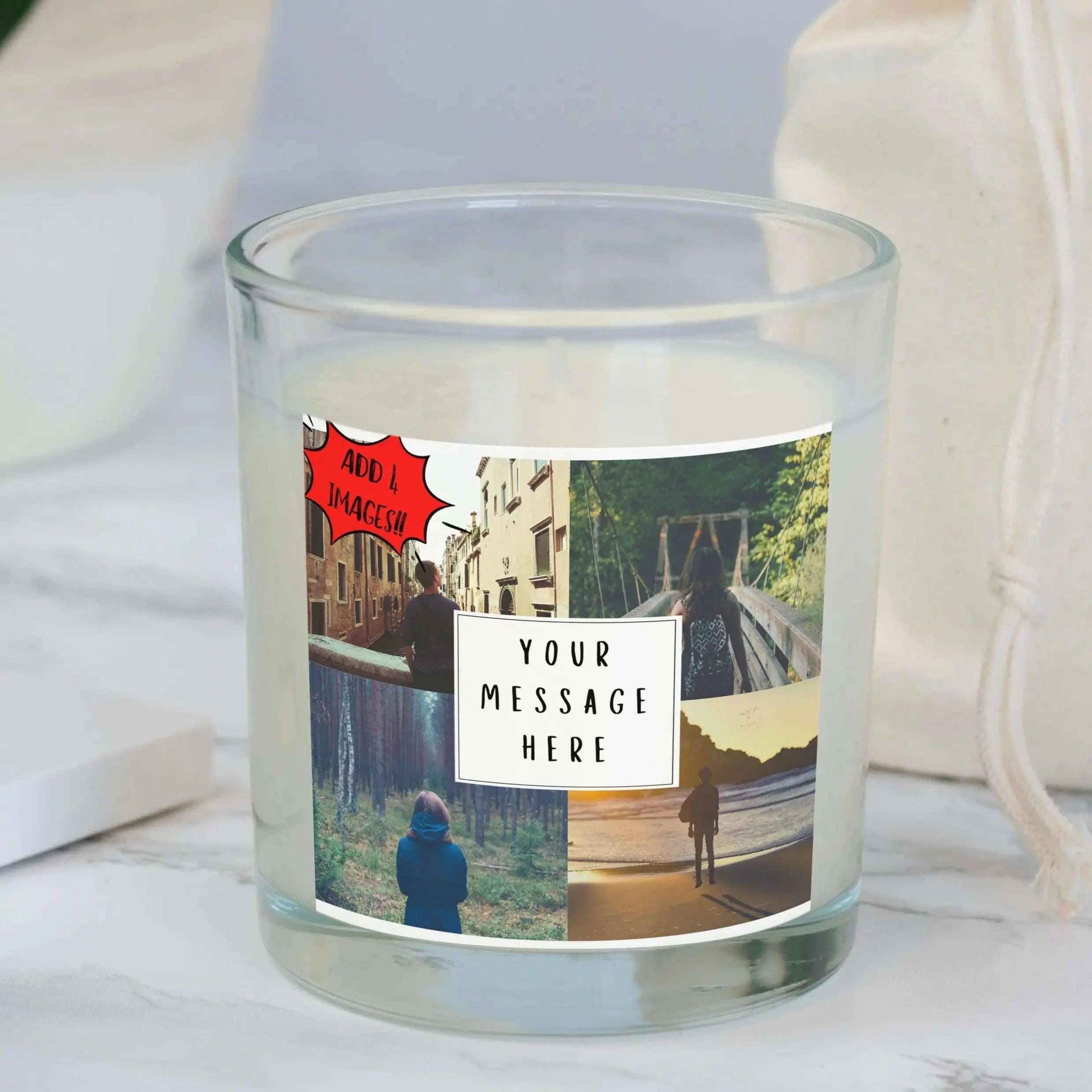 4 Photo Any Message Personalised Candle | Photo Gift | Photo Candle Gift | Any Photo Upload | Add any Photo | Photo Personalised Gifts Etsy